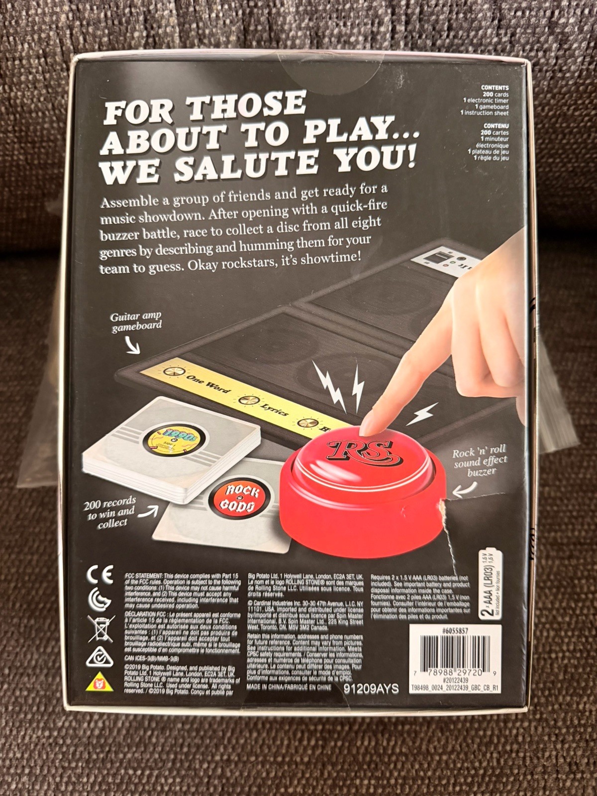 Big Potato Games Rolling Stone Rock & Roll Party Game Electronic Buzzer NIB