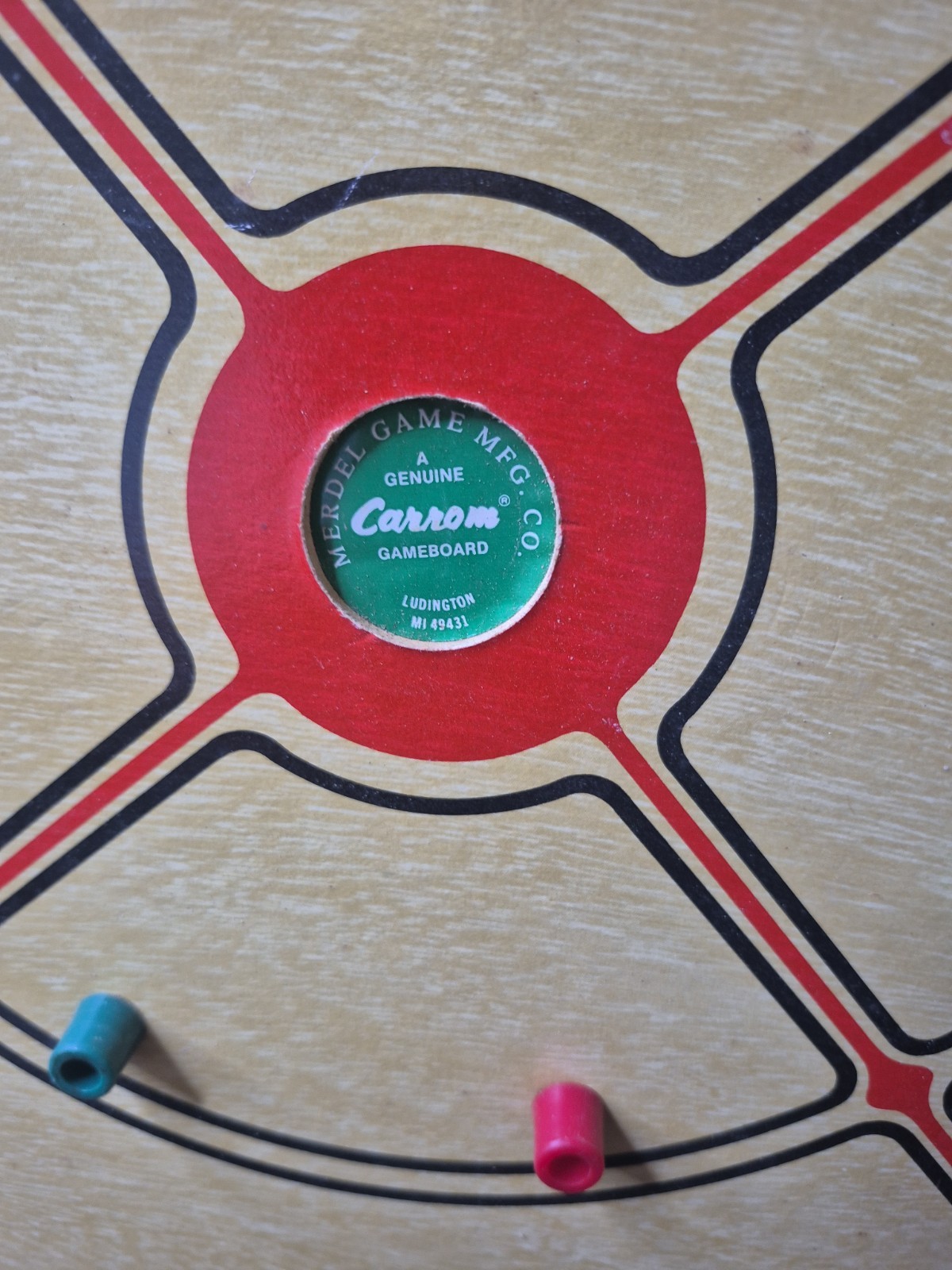 Vintage Carrom Wooden Game Board Table Model 100 Complete In Original Box