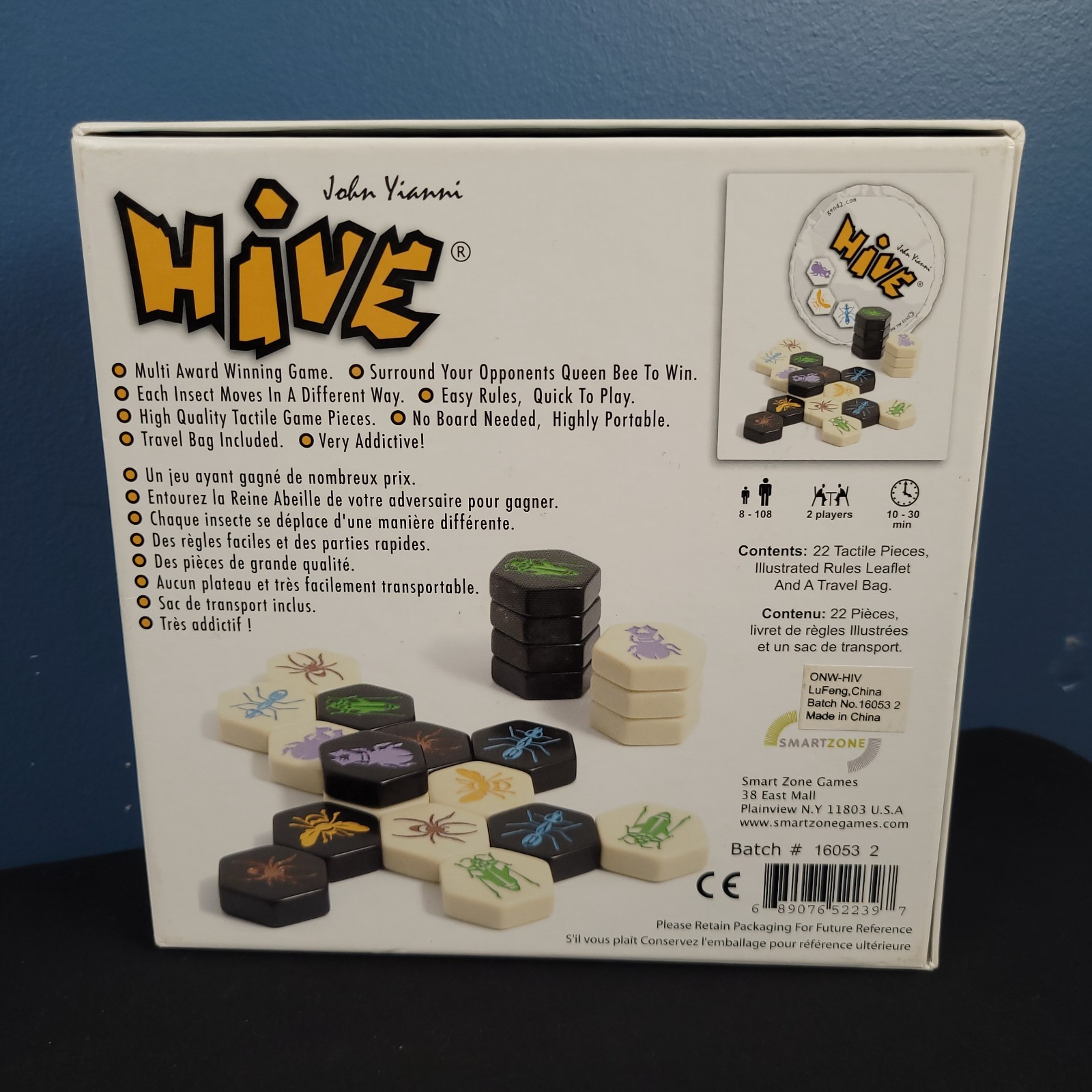 Hive Board Game by John Yianni Gen42 Games SmartZone COMPLETE + Travel Bag