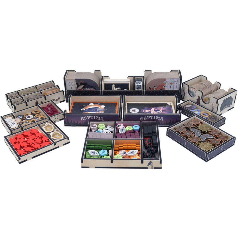 Folded Space Game Inserts for Septima Efficient Board Game Storage Solution