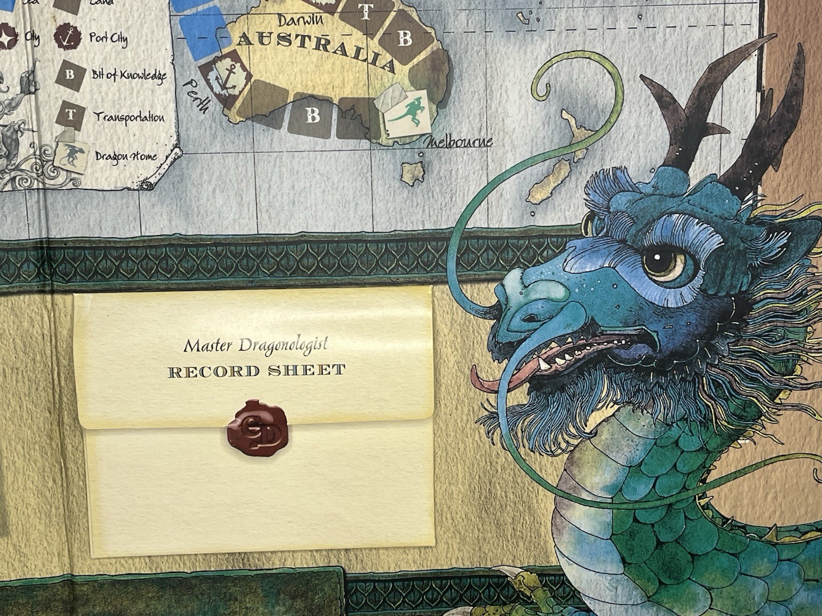 NEAR COMPLETE Dragonology The Game Sababa Toys Board Game Based Book Series 2006