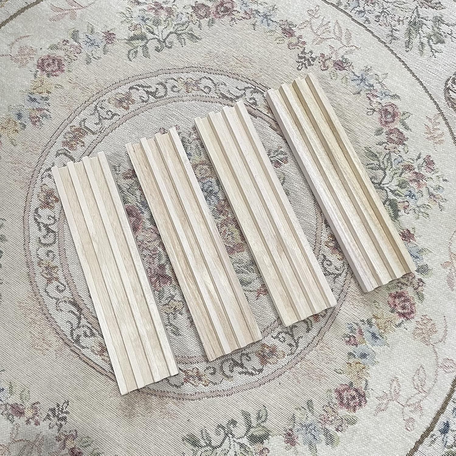 Wooden Domino Racks Set of 4 Natural Domino Trays Holders Organizer