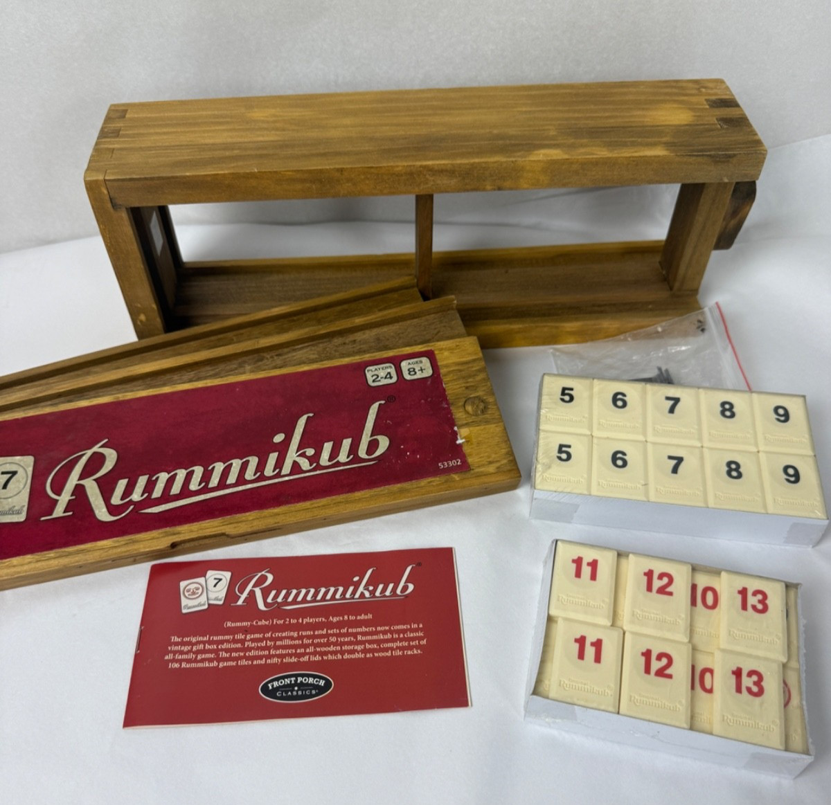Front Porch Classics Rummikub Vintage Edition in All-Wood Storage Case READ