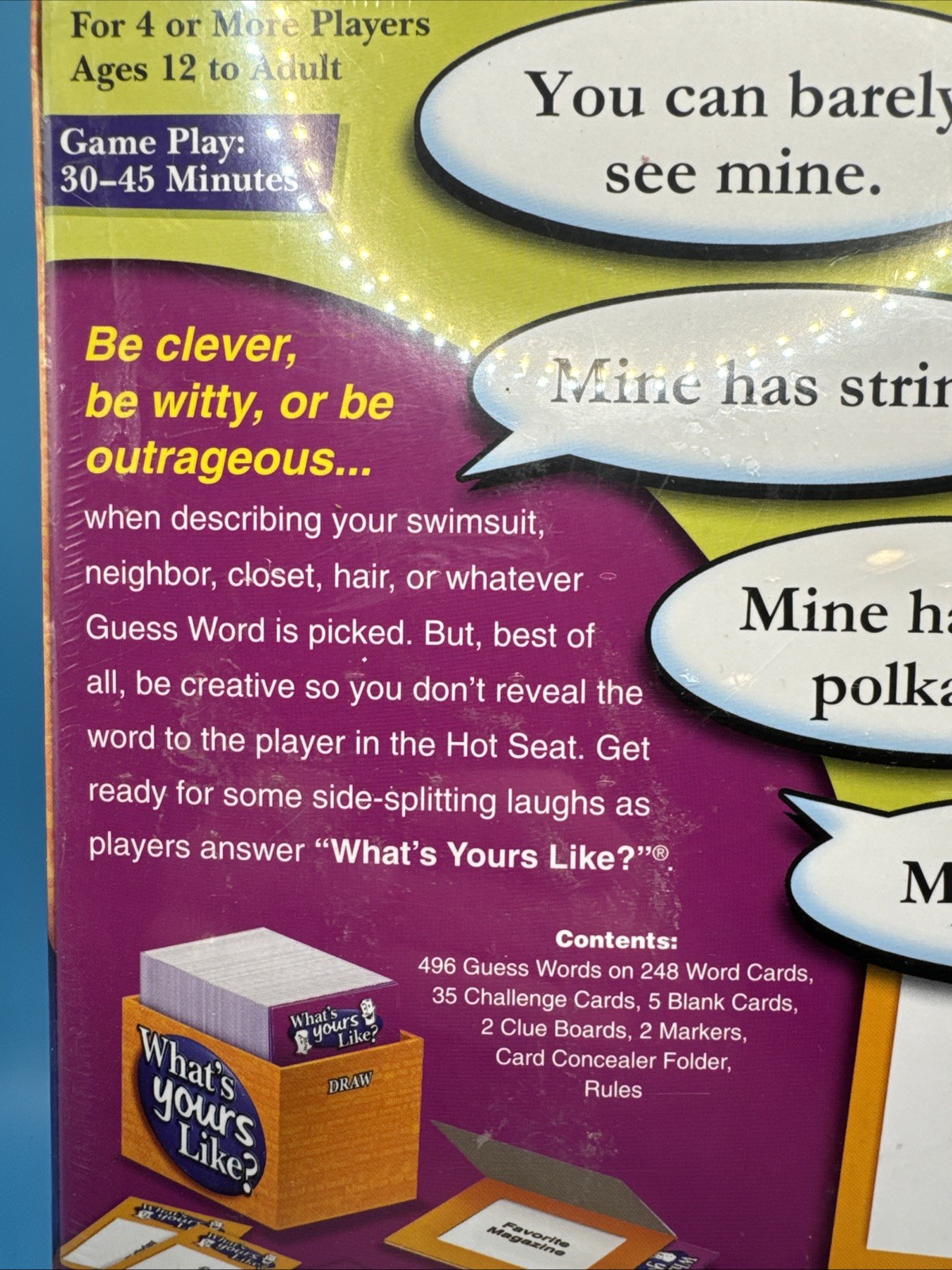 What’s Yours Like? The Game That Tells It Like It Is! Group Party Game Ages 12+