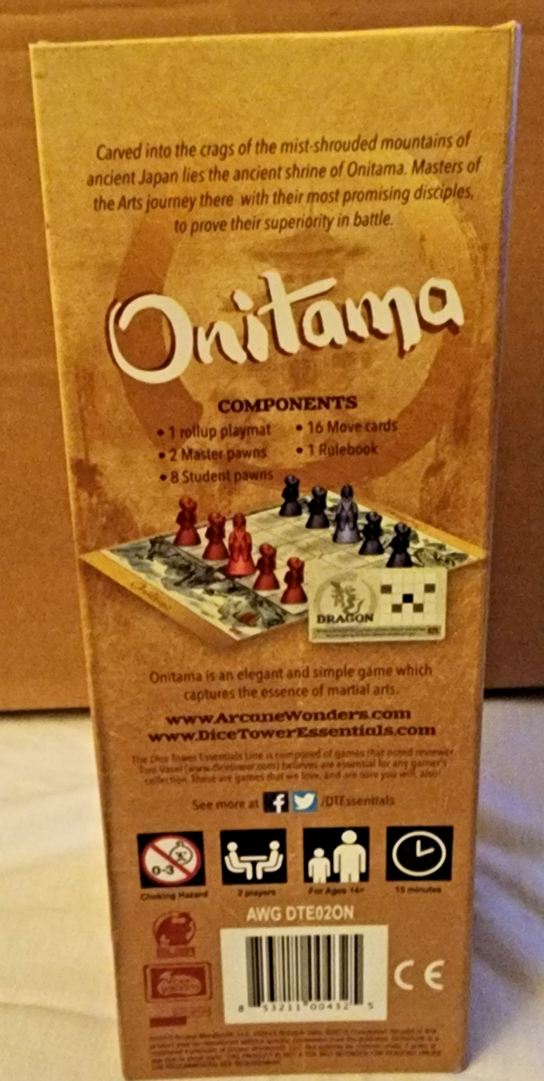 Onitama Arcane Wonders Martial Arts Tactics Chess Board Game 2 Player Ages 10+