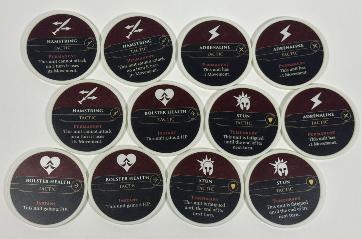 Hoplomachus Victorum BoardGame Tactic Chips Set of 12 COMPLETE Chip Theory Games