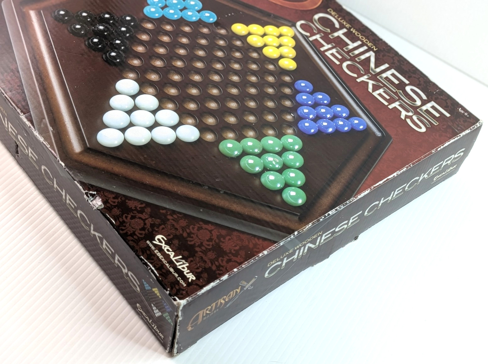 Excalibur Deluxe Wooden Chinese Checkers Mahogany Artisan Games New Gift
