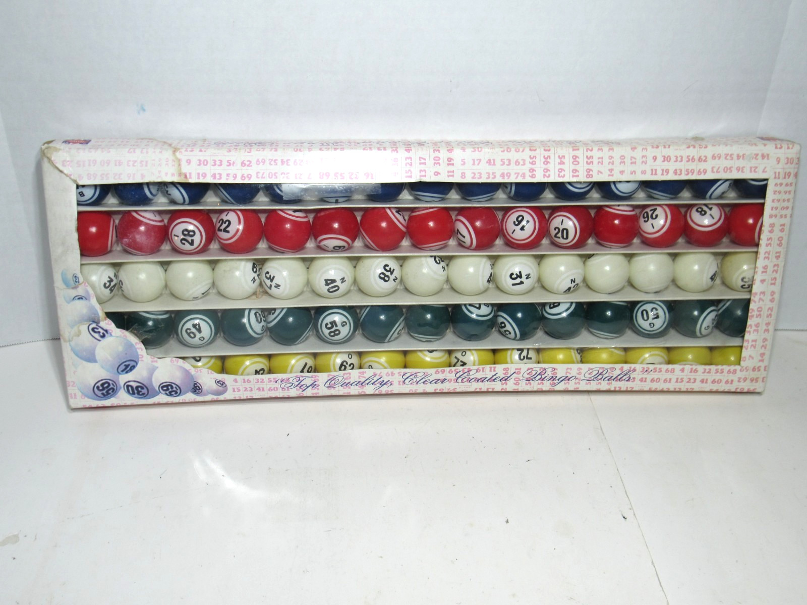 Rare Vintage Hayes Quality Plastic Bingo Balls With Box Complete Multicolor Set