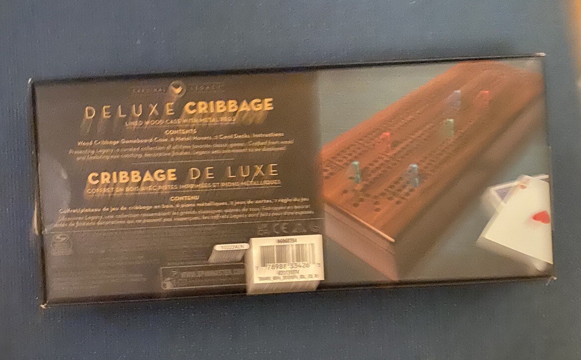Deluxe Cribbage Family Board Game Cardinal Legacy Wooden Case
