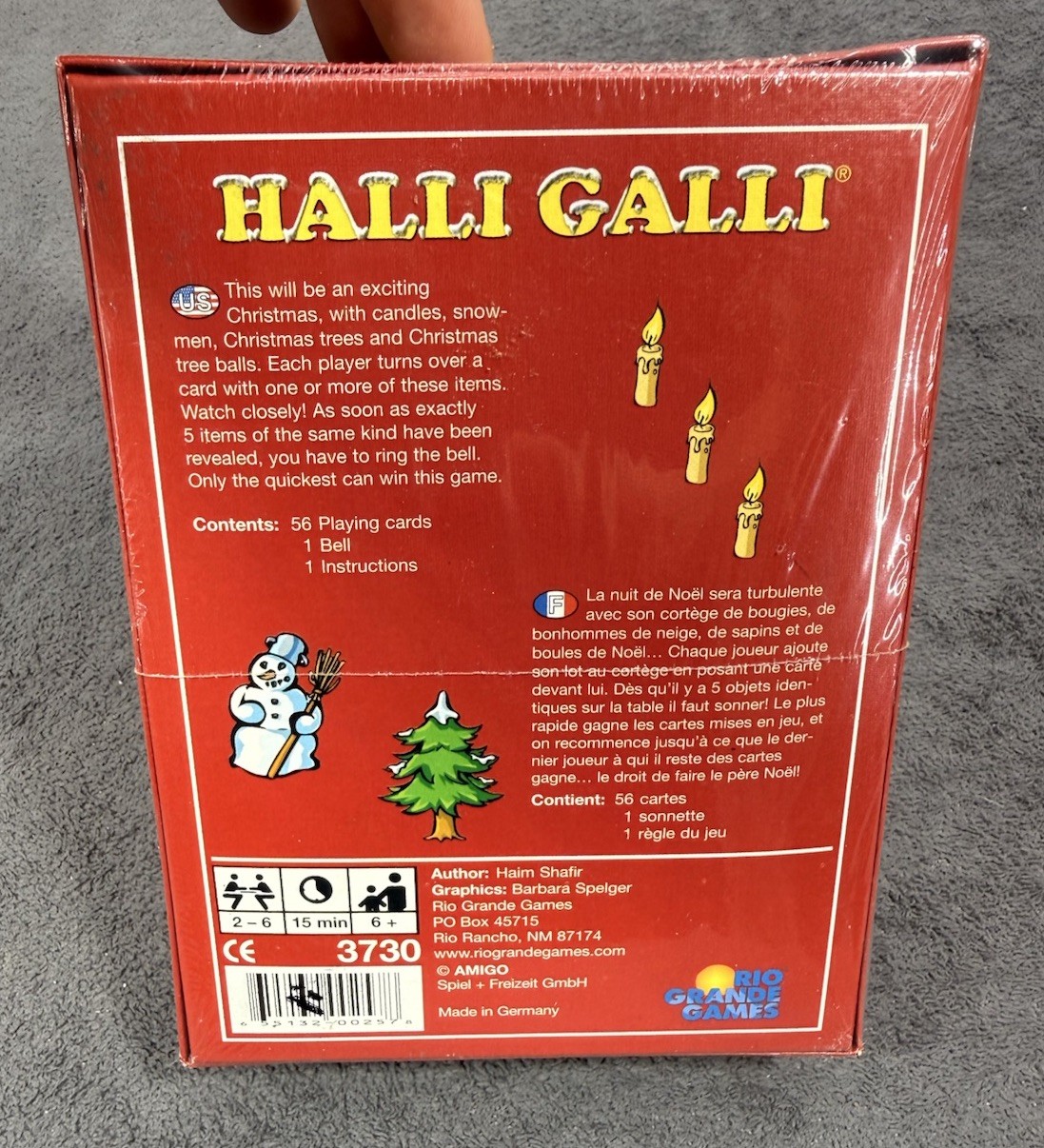 New Sealed Vintage Halli Galli Special Christmas Edition Board Game by Amigo