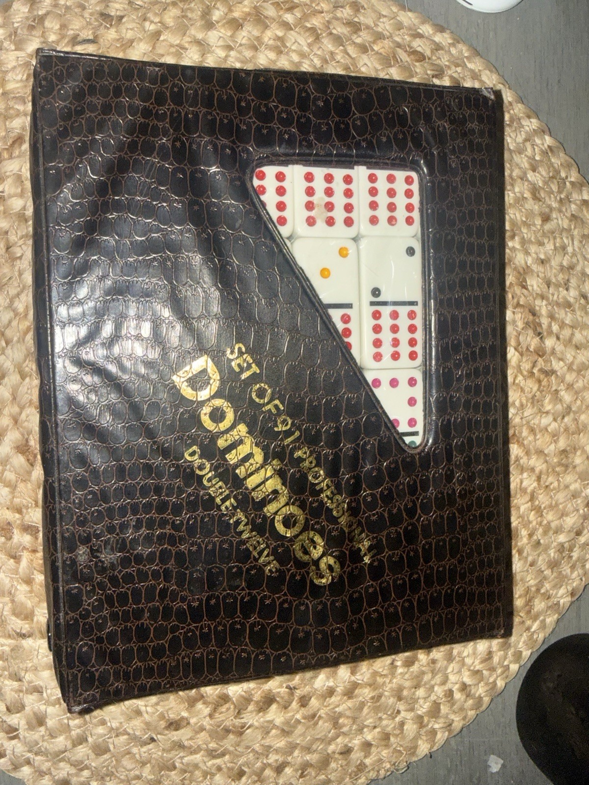 Vintage set of 91 professional double twelve dominoes