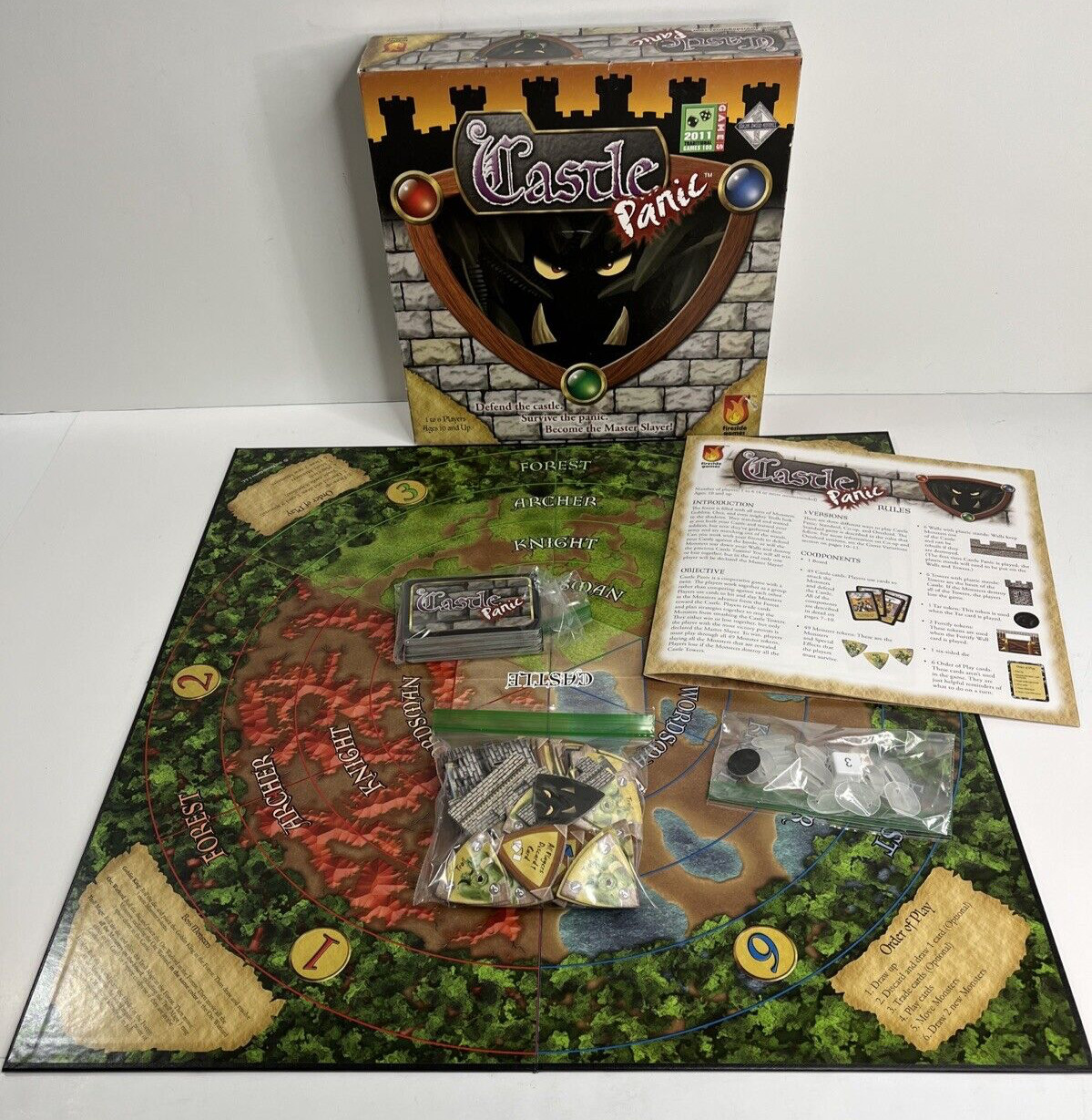 Castle Panic Board Game Fireside Games 2012, 1st Ed, Sixth Printing Complete