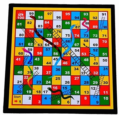 Ludo Game Set with Dice for Kids Cardboard 2 in 1 Ludo and Snakes & Ladder Board