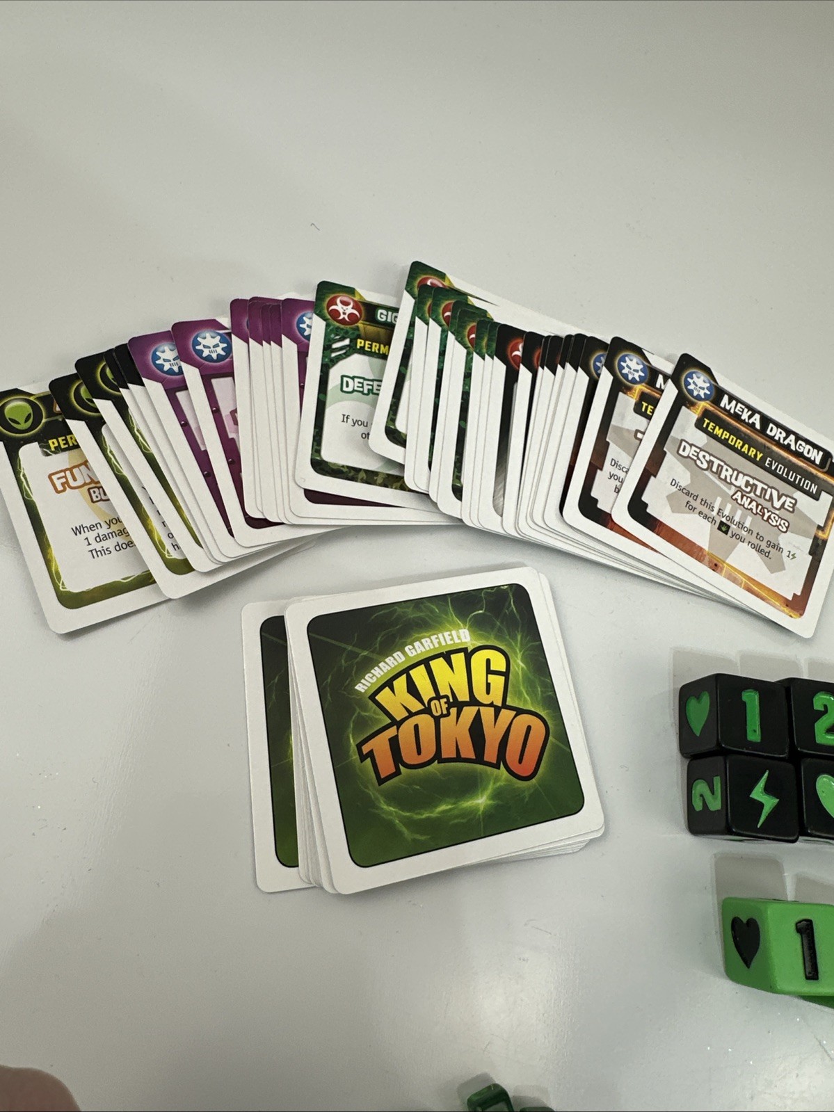 King of Tokyo Board Game + Power Up Expansion – Incomplete Base Cards – Pandakai