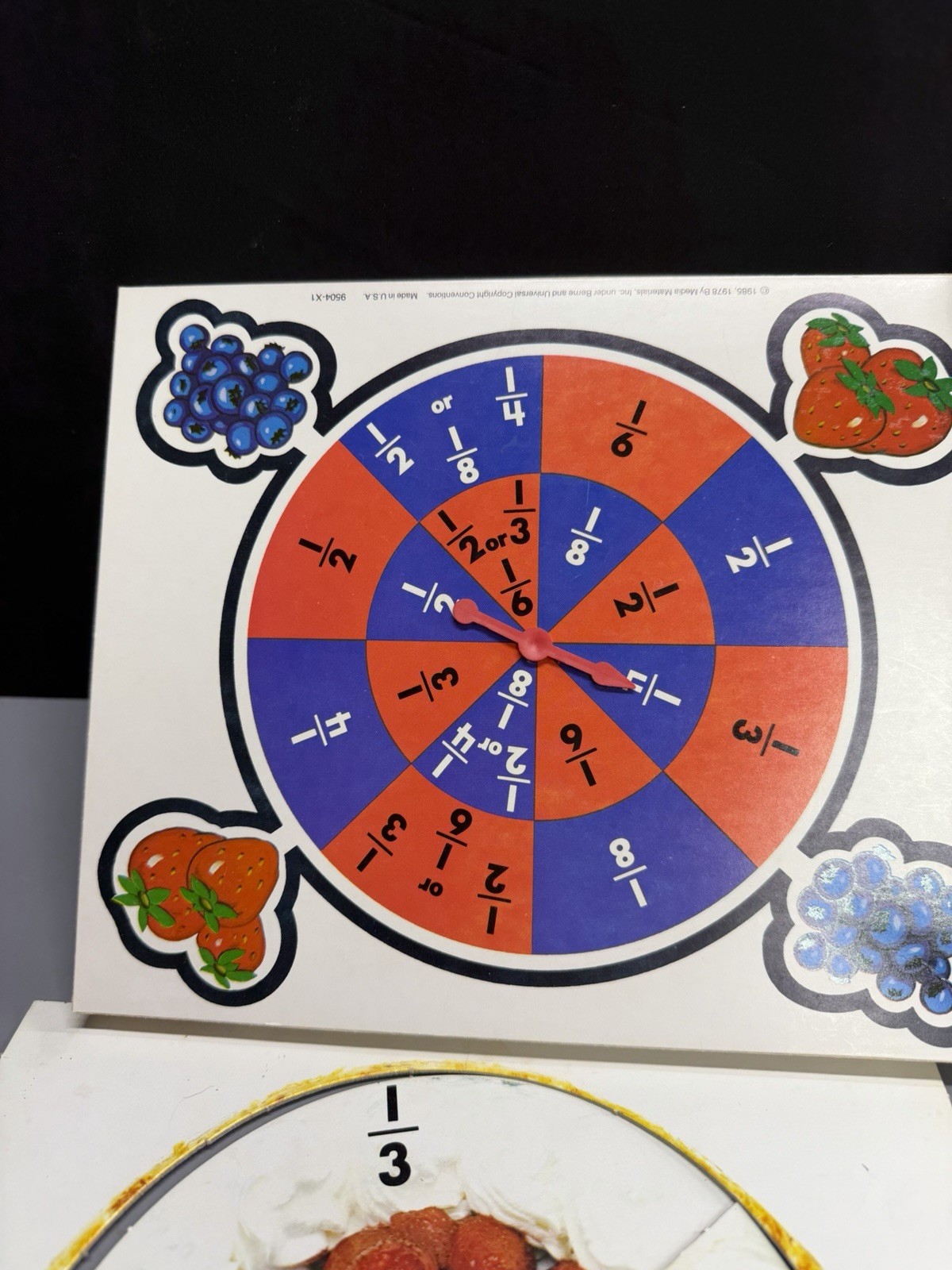 1985 Media Materials Fractions Are Easy As Pie Educational Board Game Complete