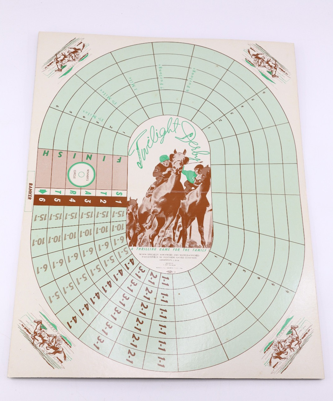 Vintage 1944 Twilight Derby Horse Racing Board Game 100% Complete