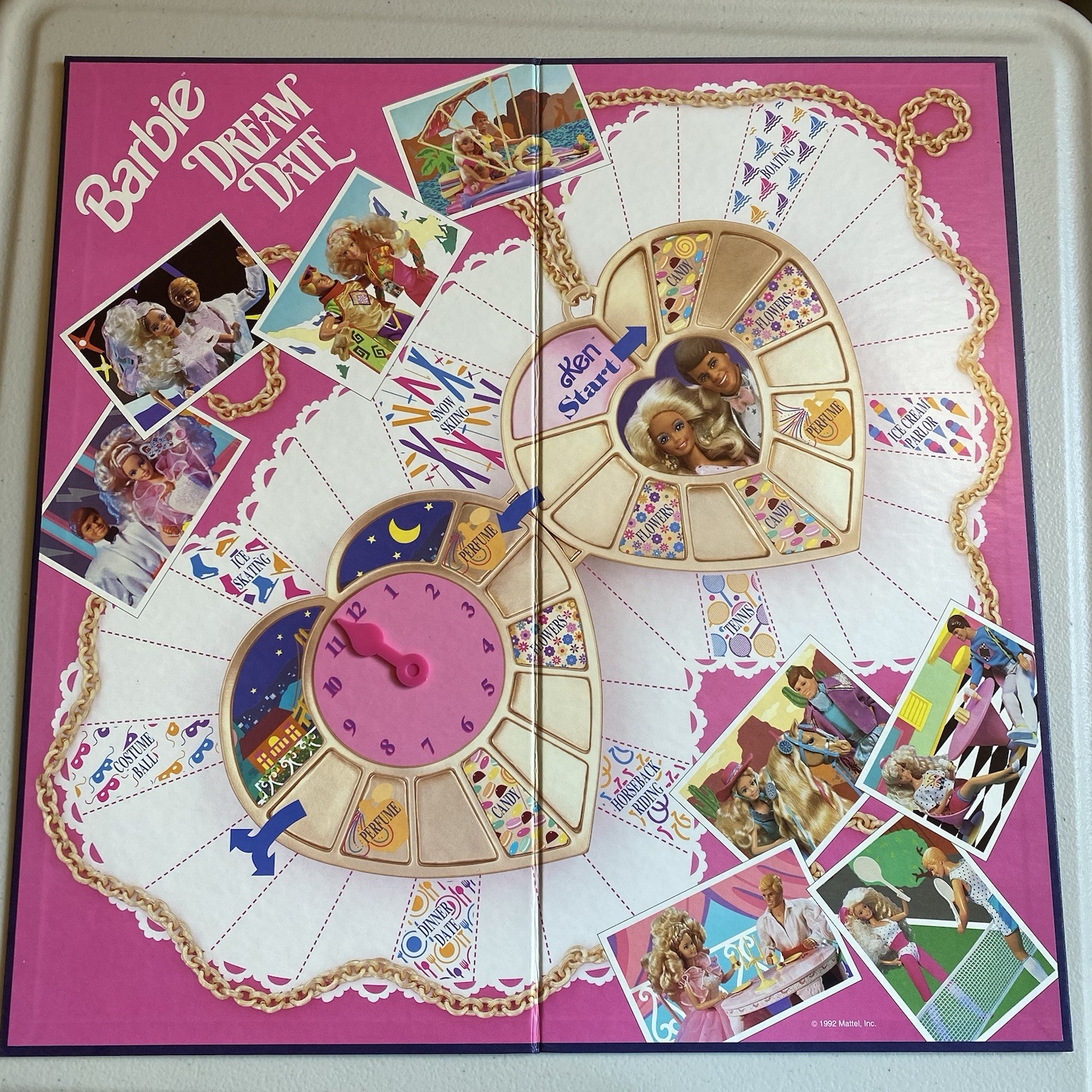 COMPLETE Barbie Dream Date Board Game 1992 Golden Ken Dolls
