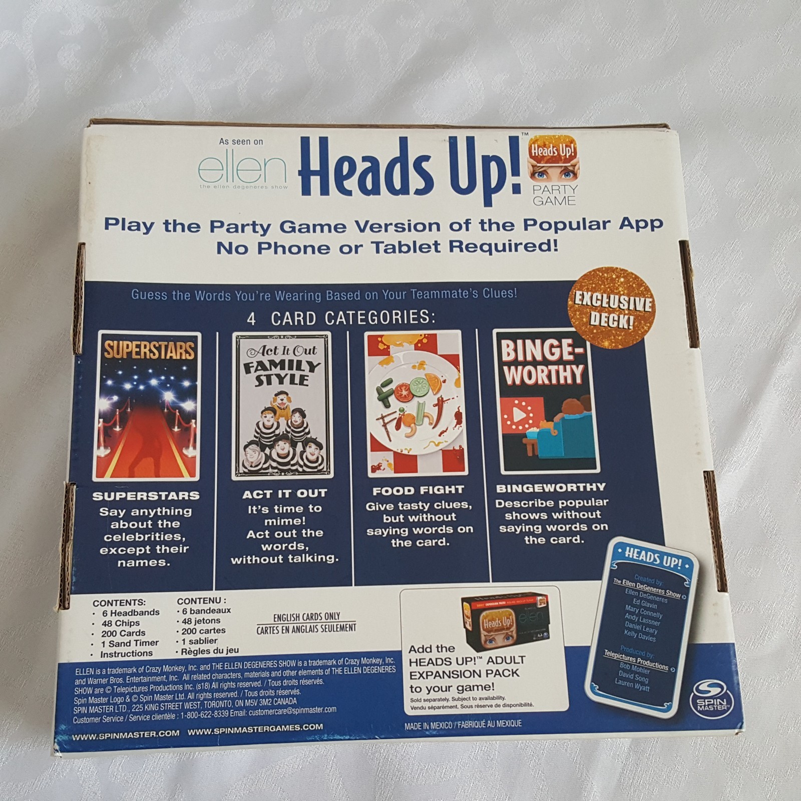 Heads Up Party Game 3rd Edition As Seen On Ellen Family Game Age 8+ Spin Master