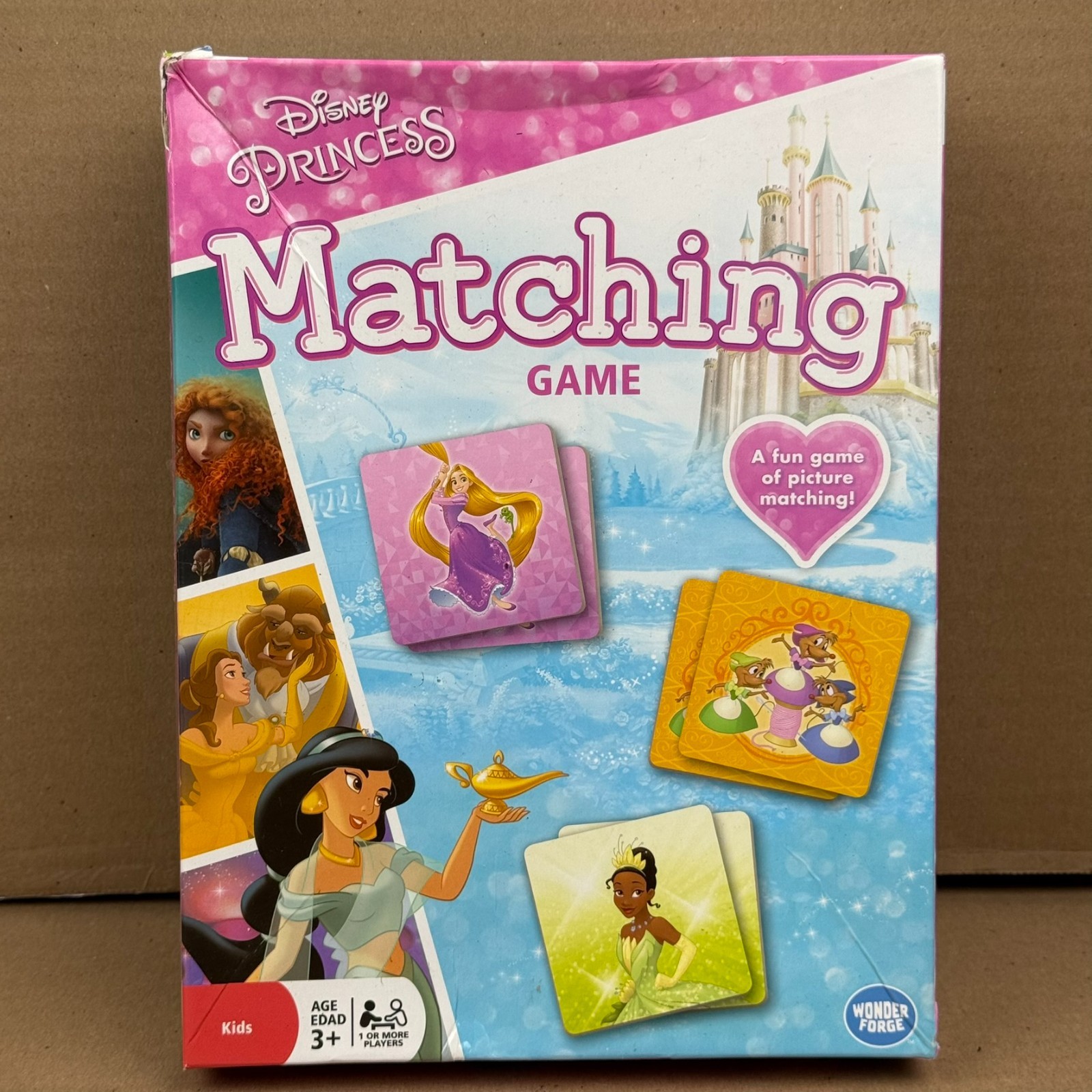Disney Princess Matching Game Wonder Forge 72 Picture Tiles Ages 3+ Complete