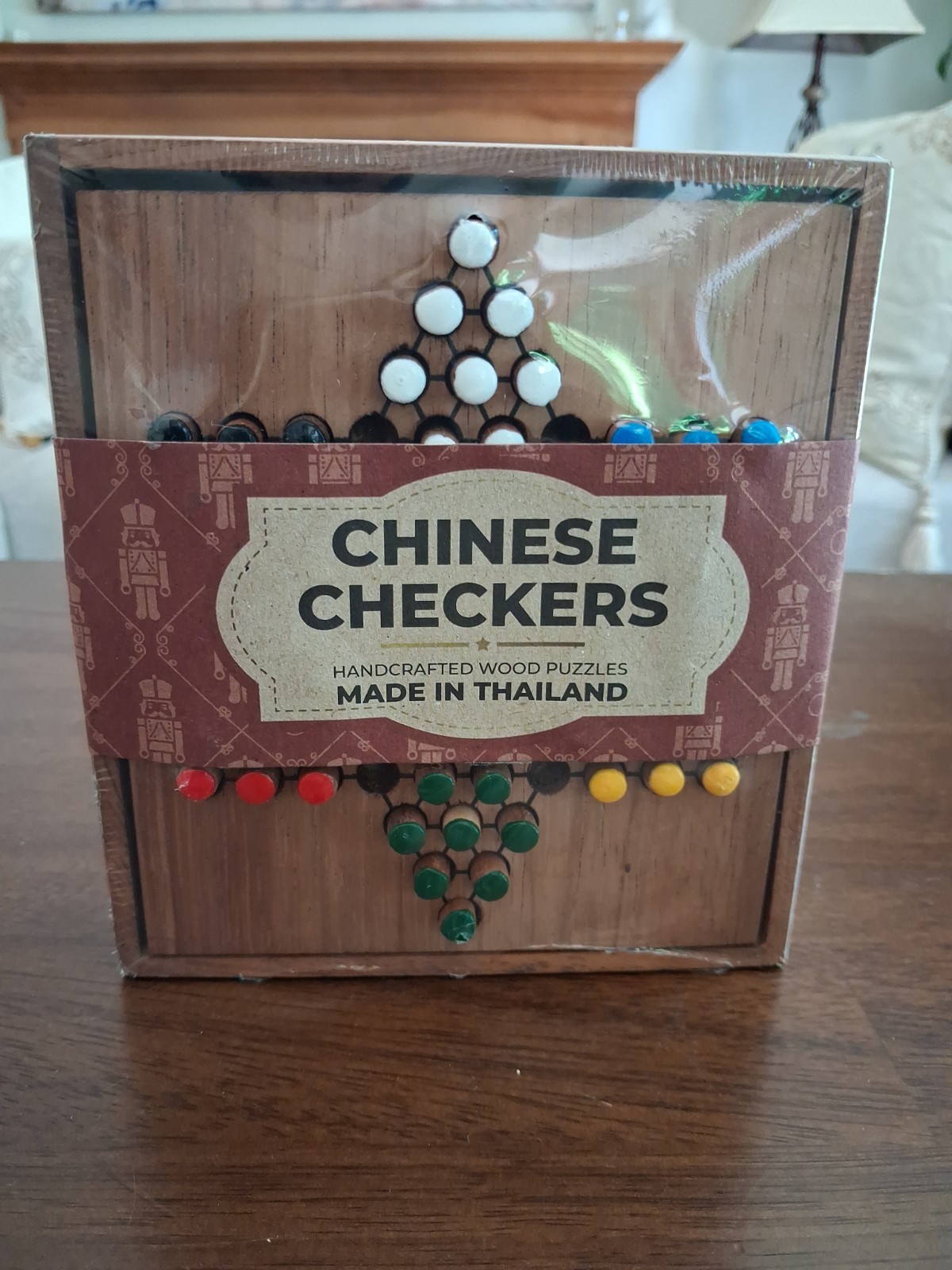 CHINESE CHECKERS Travel Size HANDCRAFTED WOOD PUZZLE Made In Thailand NEW SEALED