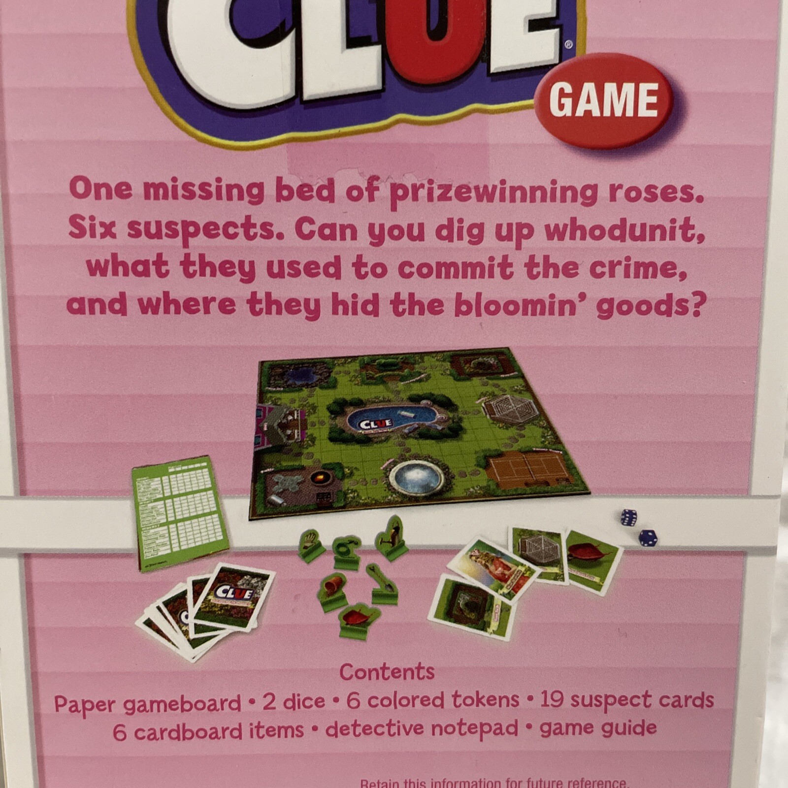 Clue Garden Party Game Family 3-6 Players Age 8+ Hasbro Gaming 2019