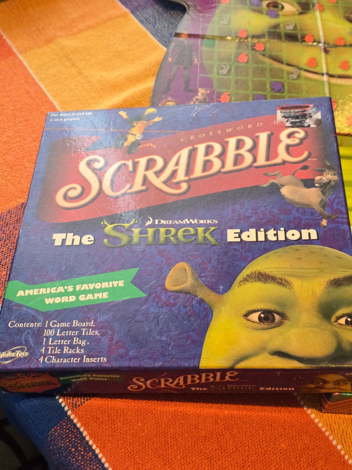 Scrabble Crossword Board Game The Shrek Edition 2007 Sababa Toys Complete