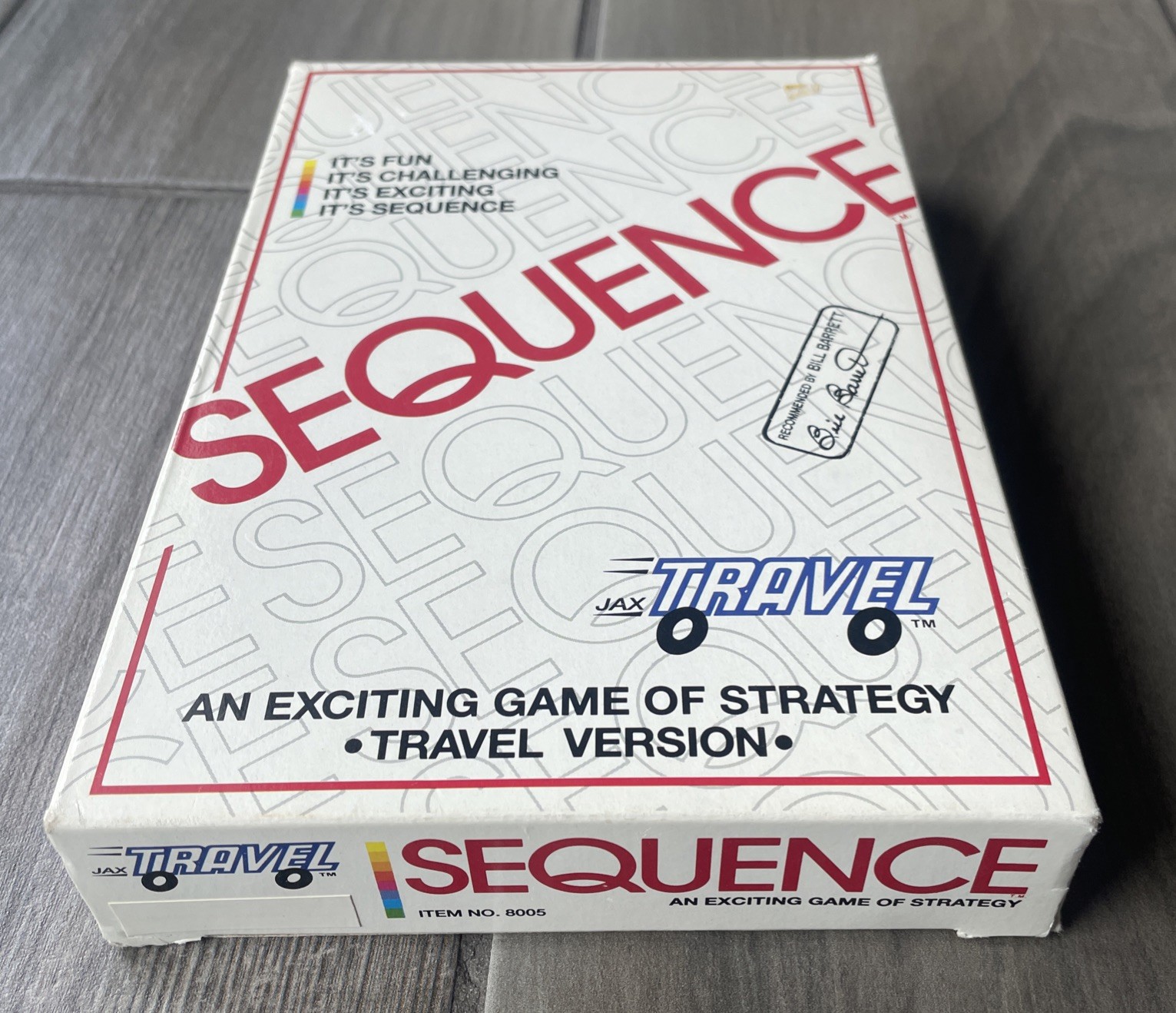 Sequence TRAVEL Board Game A Game of Strategy JAX Ltd 1994 VERY GOOD CLEAN COND