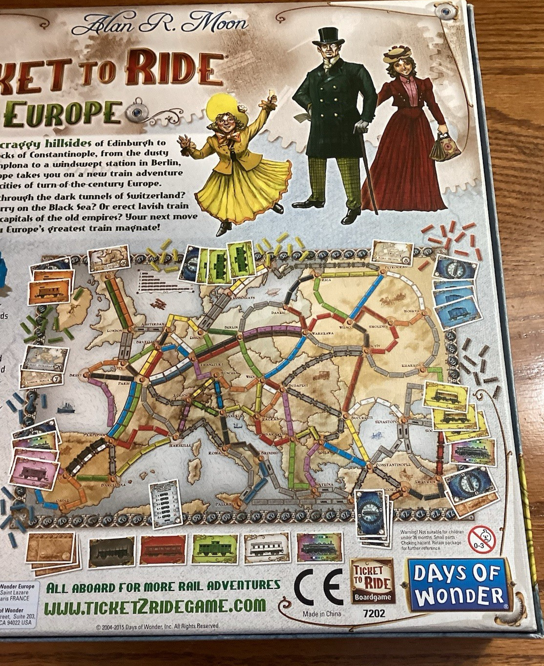 Ticket to Ride EUROPE Board Game Days of Wonder Alan R. Moon all pieces included