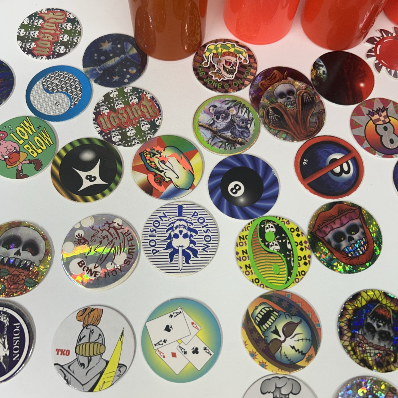 Vintage 1990’s Huge Lot Of Pogs 211 Plus Cases Holographic Lenticular Disney