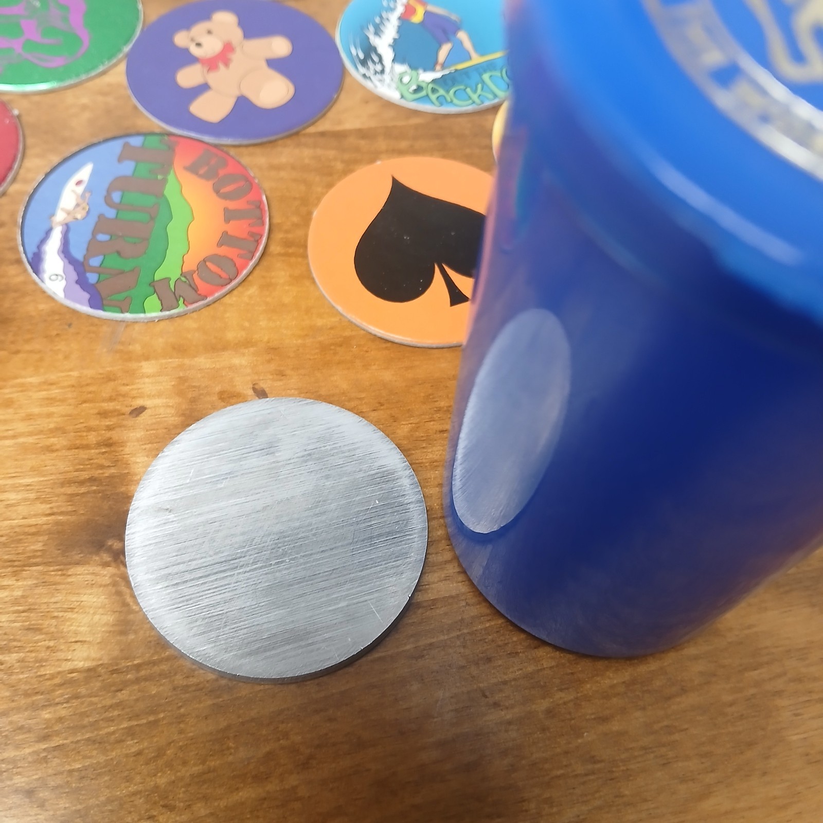 POG Officially Licensed Blue Milkcap Container Medium Size W Slammer & Assorted
