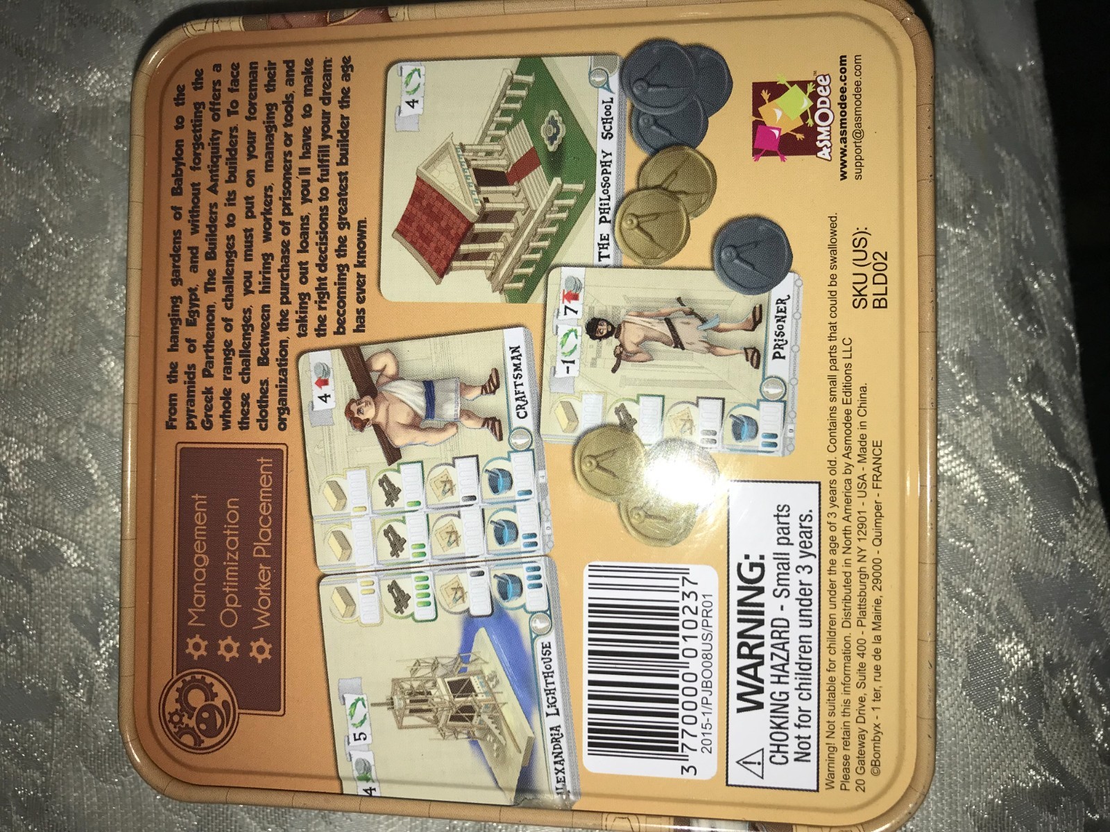ASMODEE BLD02 Rare THE BUILDERS Edition ANTIQUITY Card GAME in TIN 100%Complete