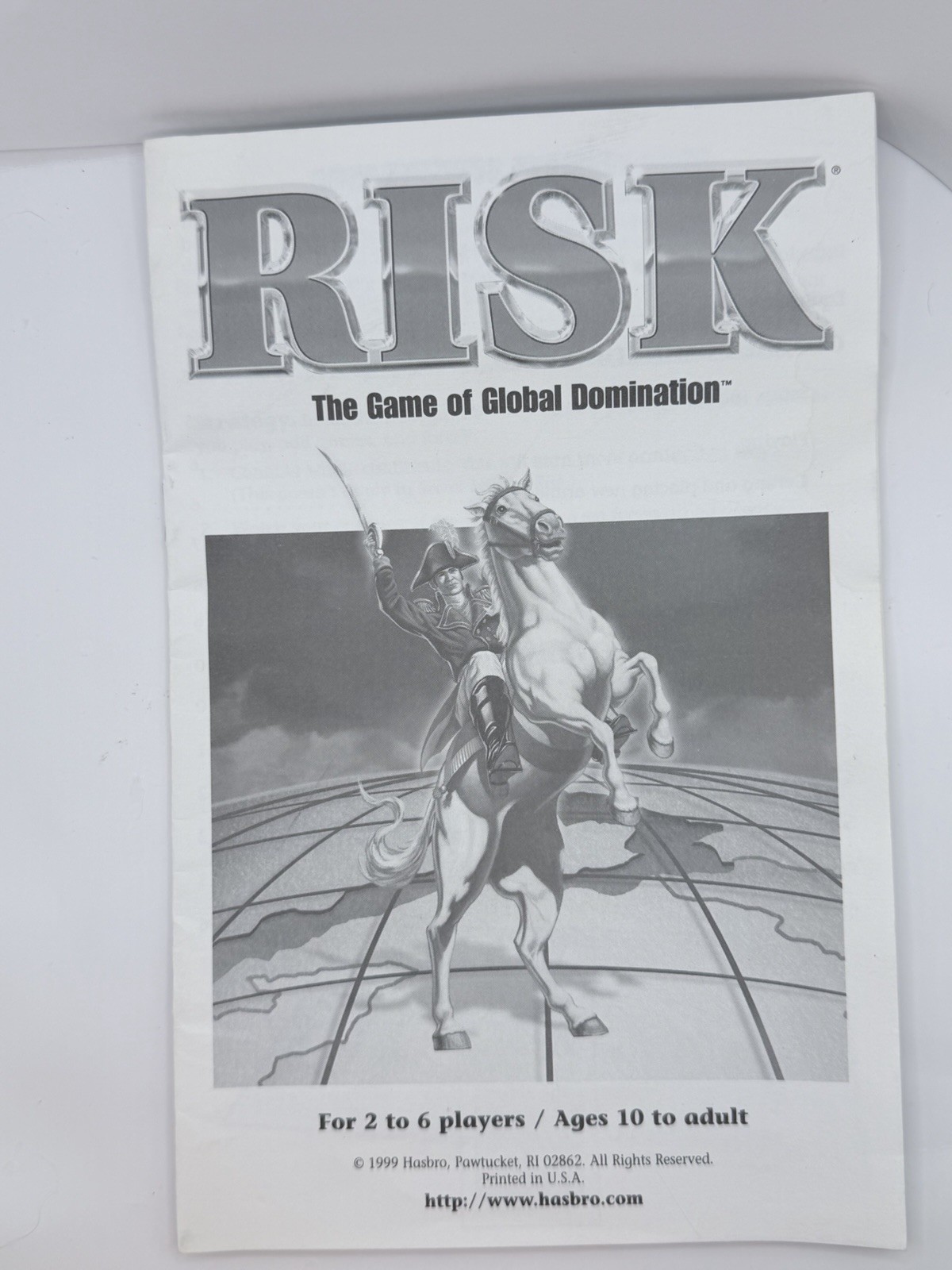 1999 Risk The Game Of Global Domination Instruction Manual Only