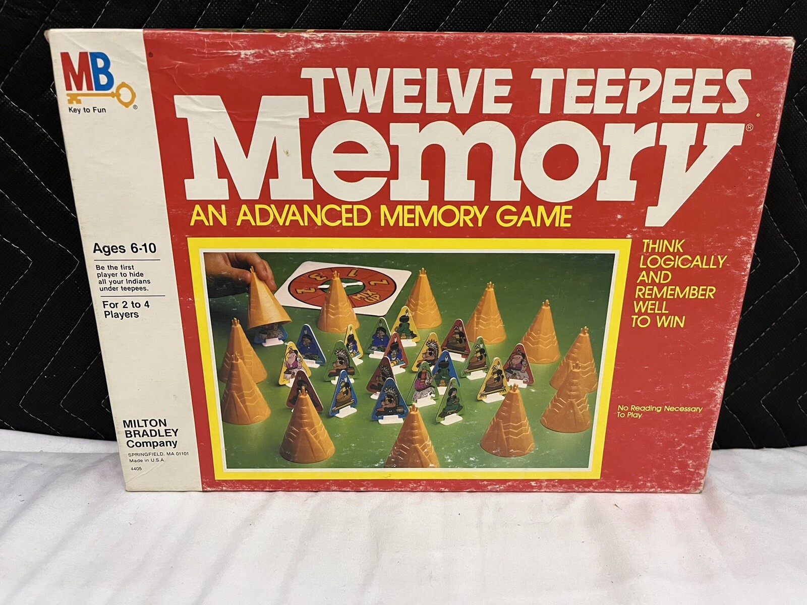 Memory Game Twelve Teepees by Milton Bradley Vtg Visual Recall Indians TPs