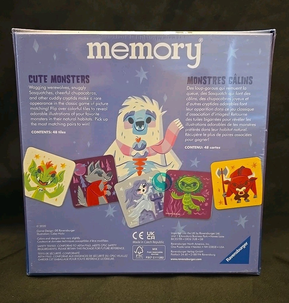 World of Cute Monsters Memory Game by Ravensburger – New sealed