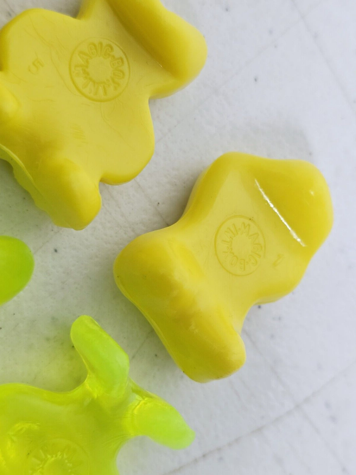 Vintage Gogo’s Crazy Bones 18 Count Yellow Green Lot 1990s Collectible Figurines