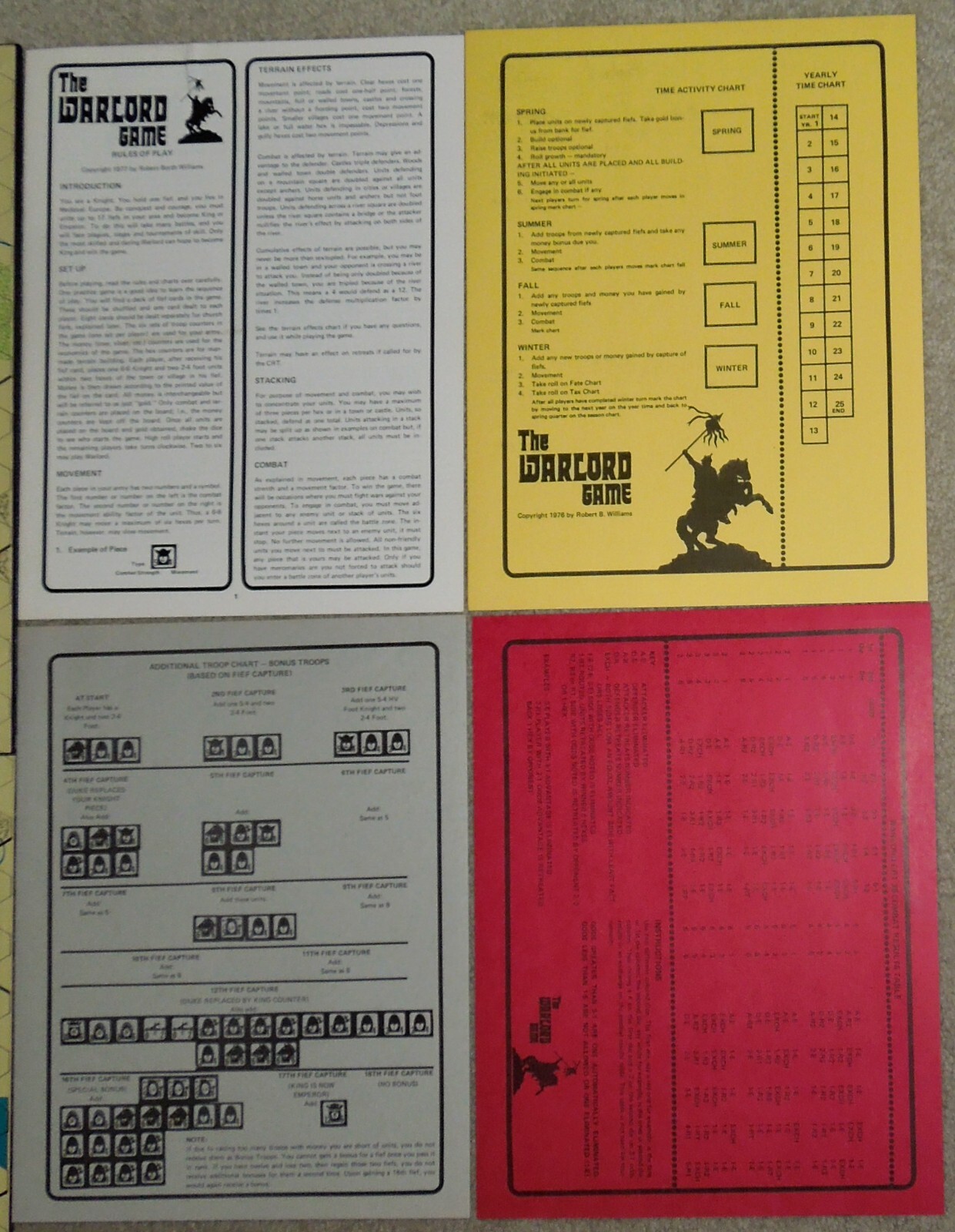 Vintage 1977 The Warlord Game by Robert Borth Williams, Medieval Fantasy Wargame