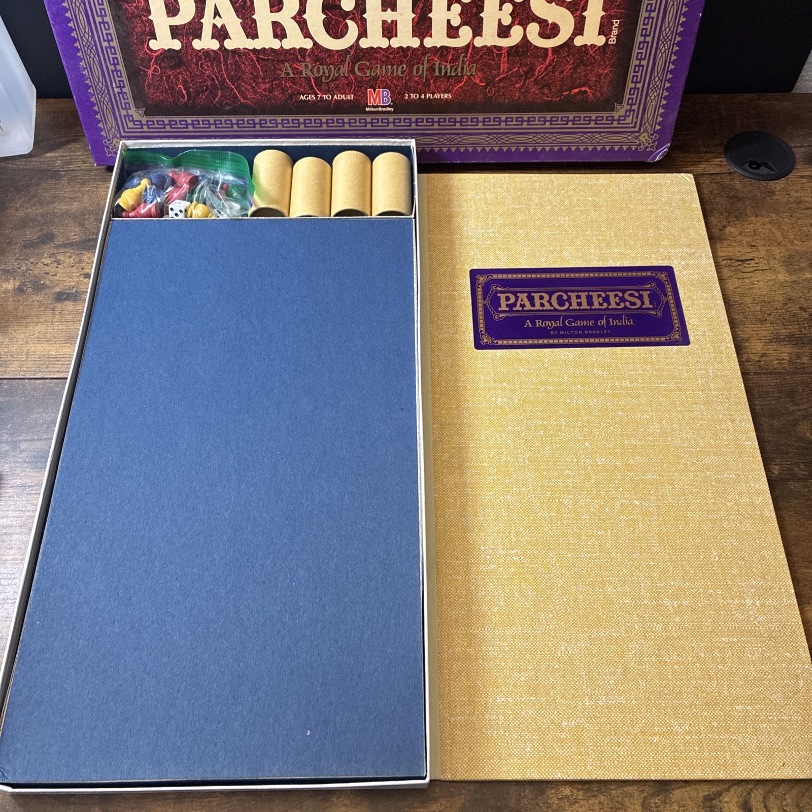 Parcheesi Deluxe Board Game 1989 VINTAGE Milton Bradley Classic COMPLETE Set