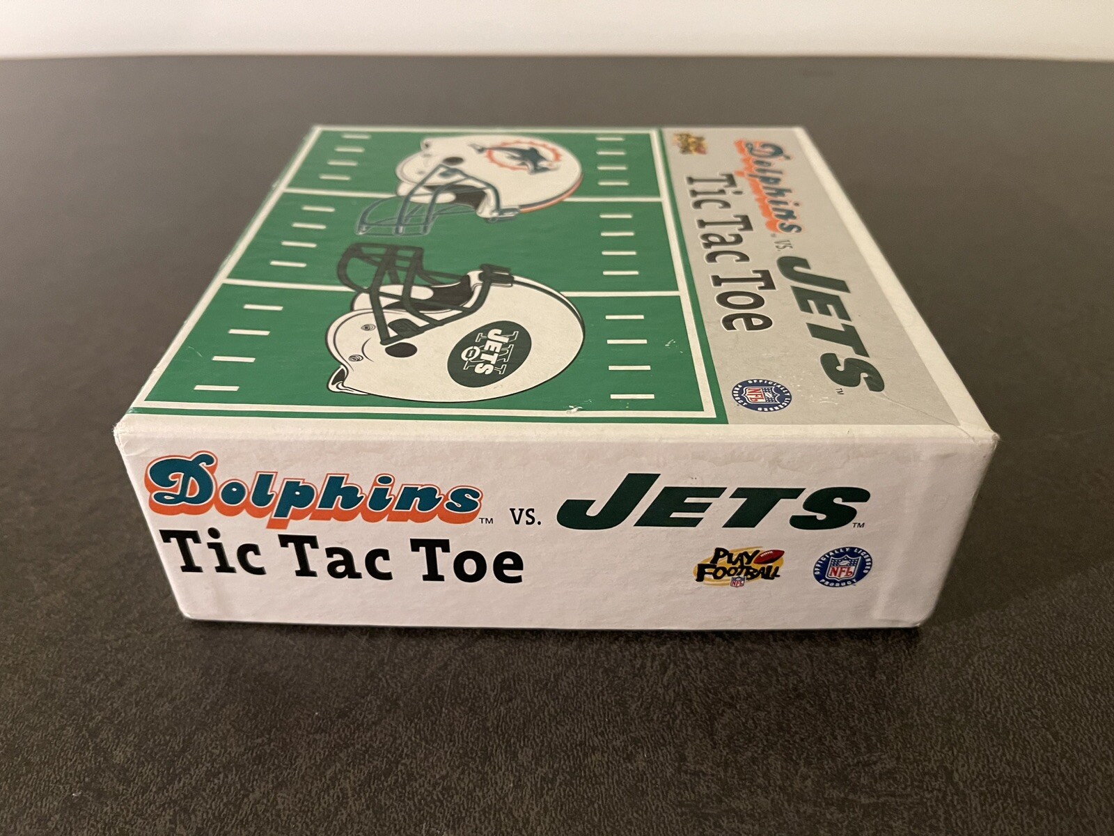 Dolphins vs Jets NFL Tic Tac Toe Game Mini Helmets Vintage Football COMPLETE