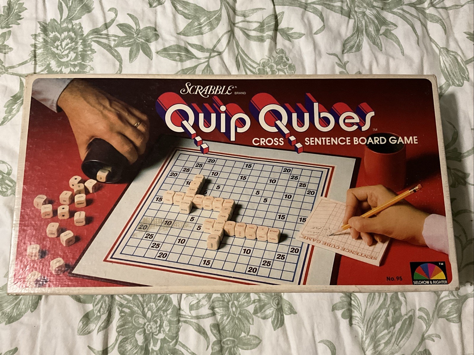 Vtg 1981 Quip Qubes Cross Sentence Dice cube Game Selchow & Righter Complete