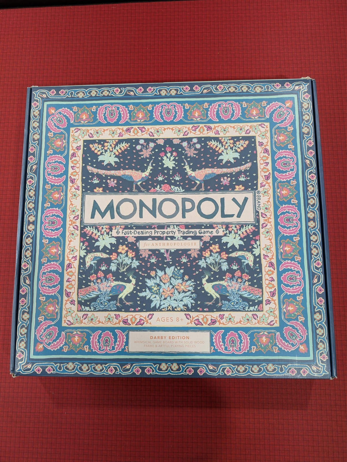 ANTHROPOLOGIE Darby Edition Monopoly Board Game – open box, near mint