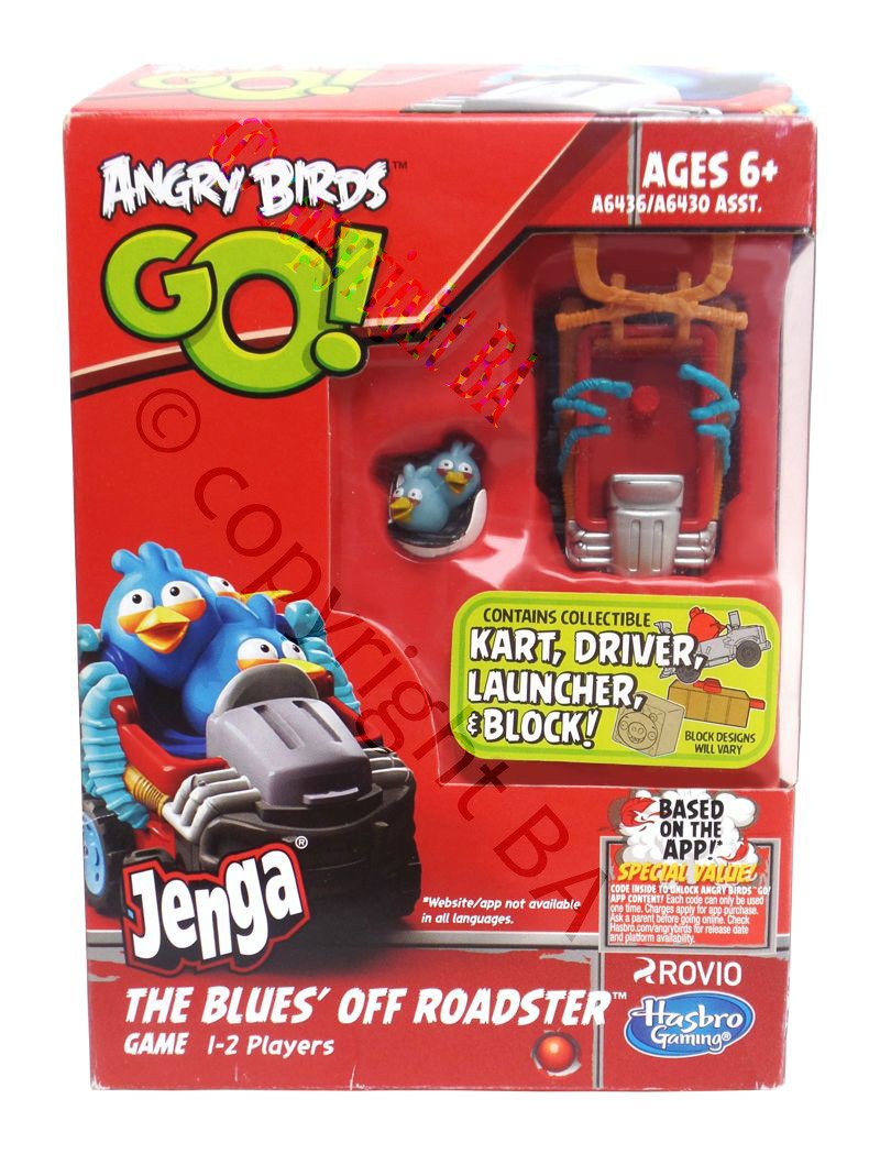 Angry Birds GO The BLUES Off Roadster Kart Jenga Launch Collectible Game Hasbro