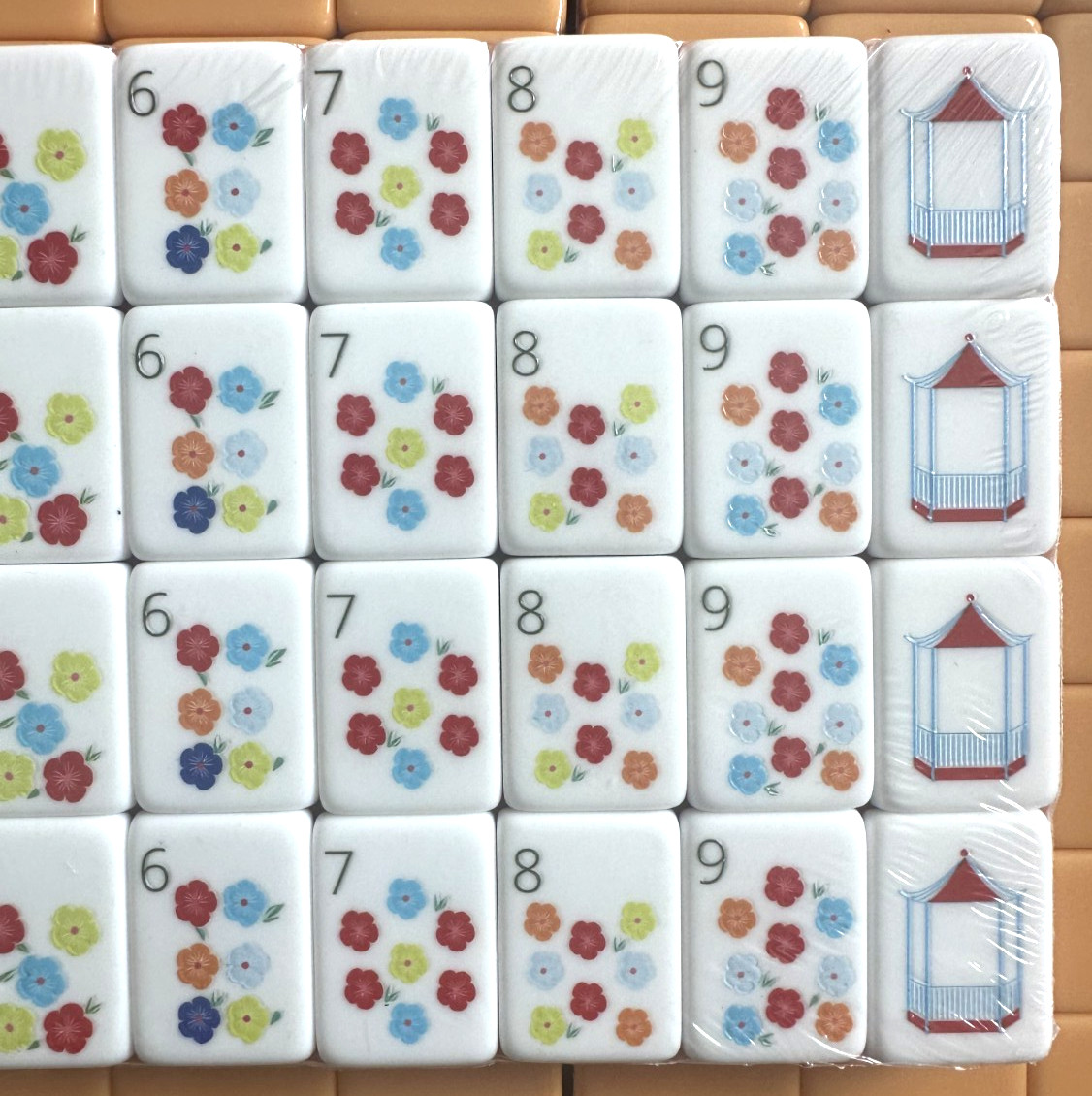 PRINTING ERROR – SUNSET ORANGE 4 Layer Acrylic Mahjong Tile Set READ DESCRIPTION