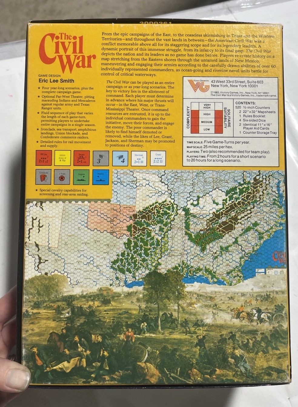 The Civil War 1861–1865 Board Game-Factory Folded Inserts & Unused Feedback Card