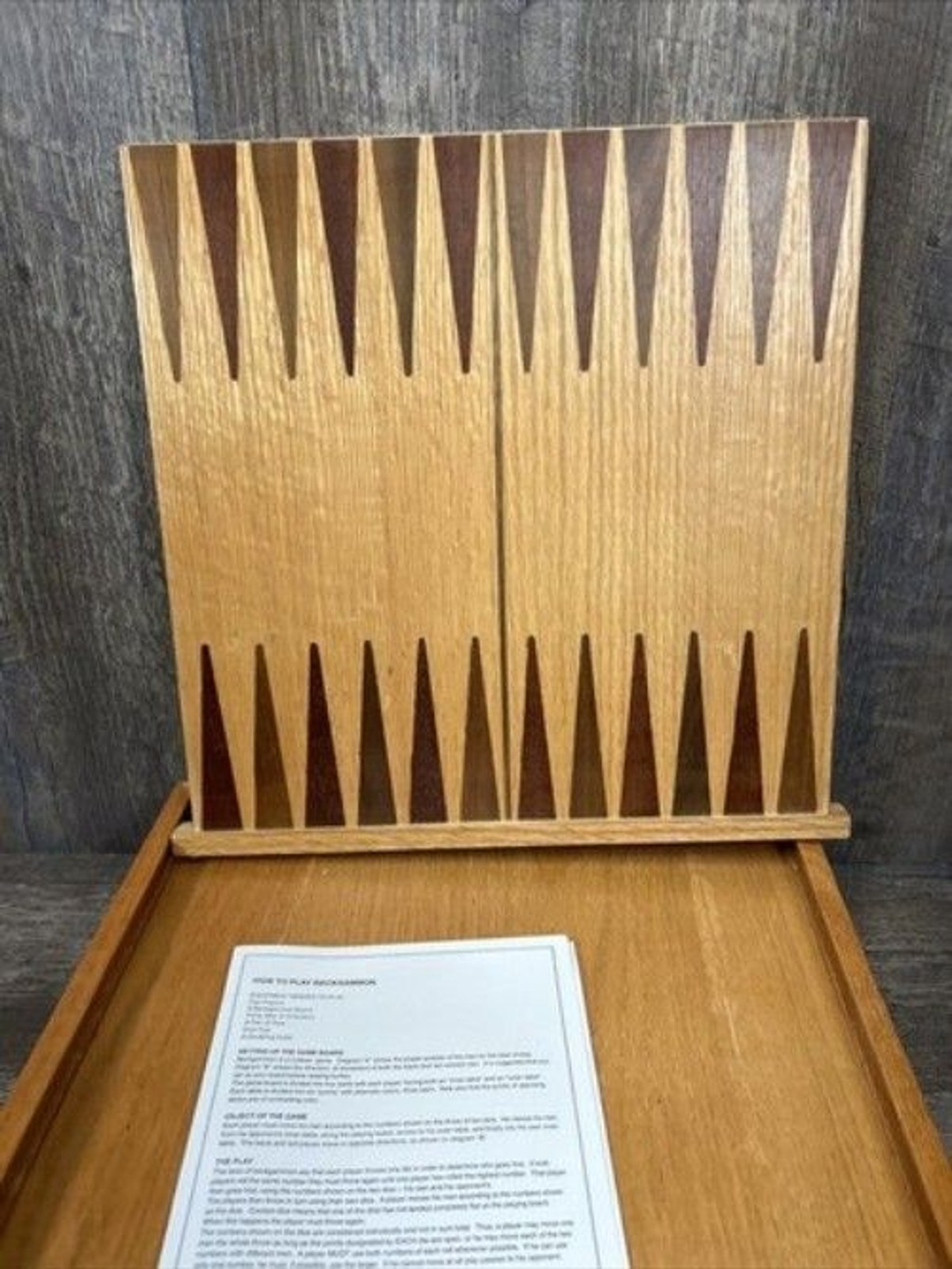Vintage Wooden Multiple Game Board & Storage Case 12.63″x12.63″x3.25″ Excellent