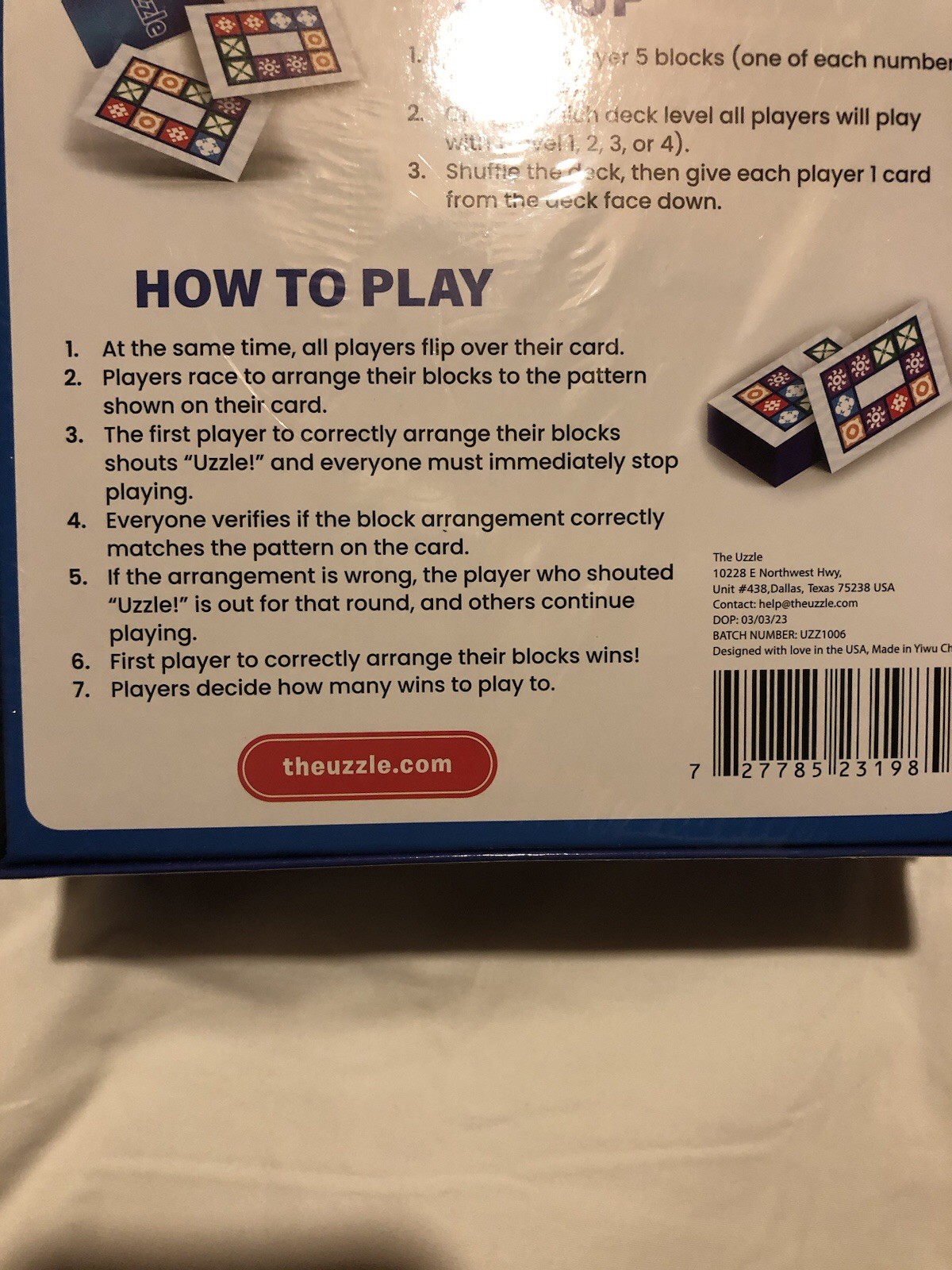 The Uzzle Board Game, Family Board Games for Children & Adults New Sealed