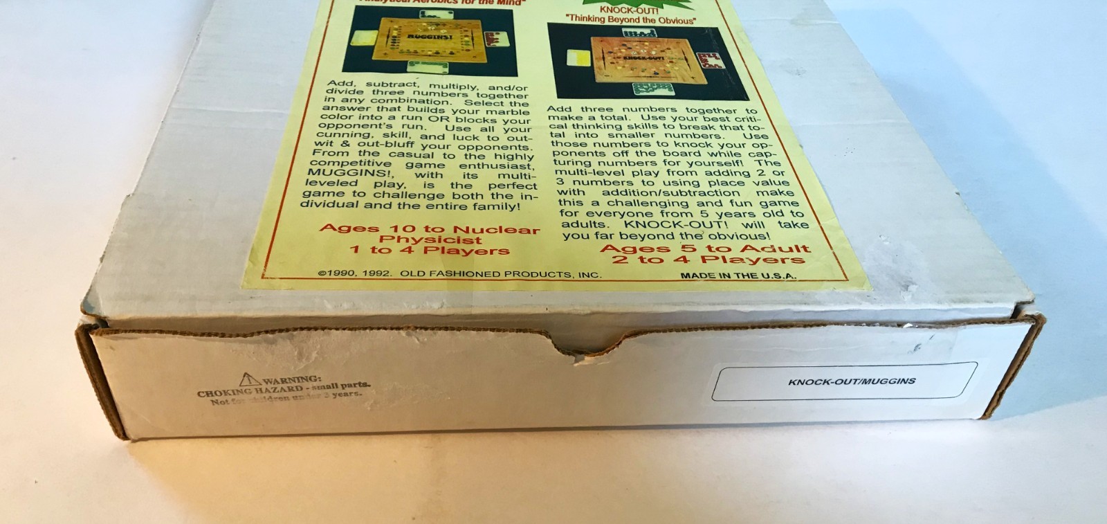 Vintage – “MUGGINS” & “KNOCK-OUT” – Reversible Wooden Game Board – Complete