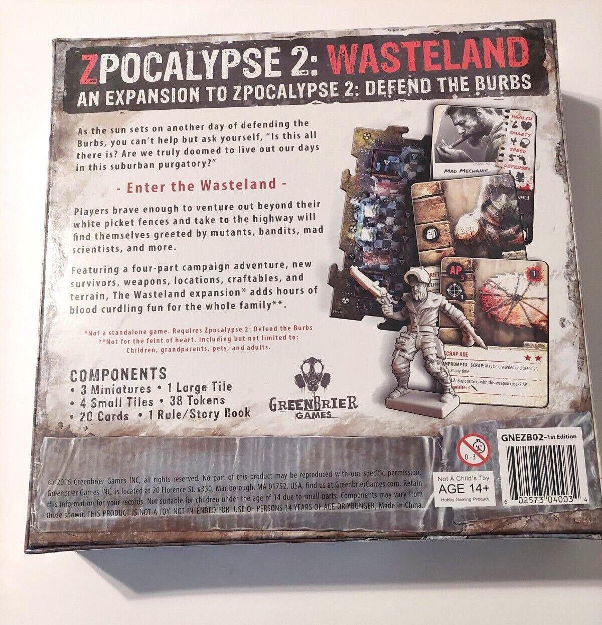 Zpocalypse 2 Defend the Burbs Wasteland Expansion to Zpocalypse Age 14 and up