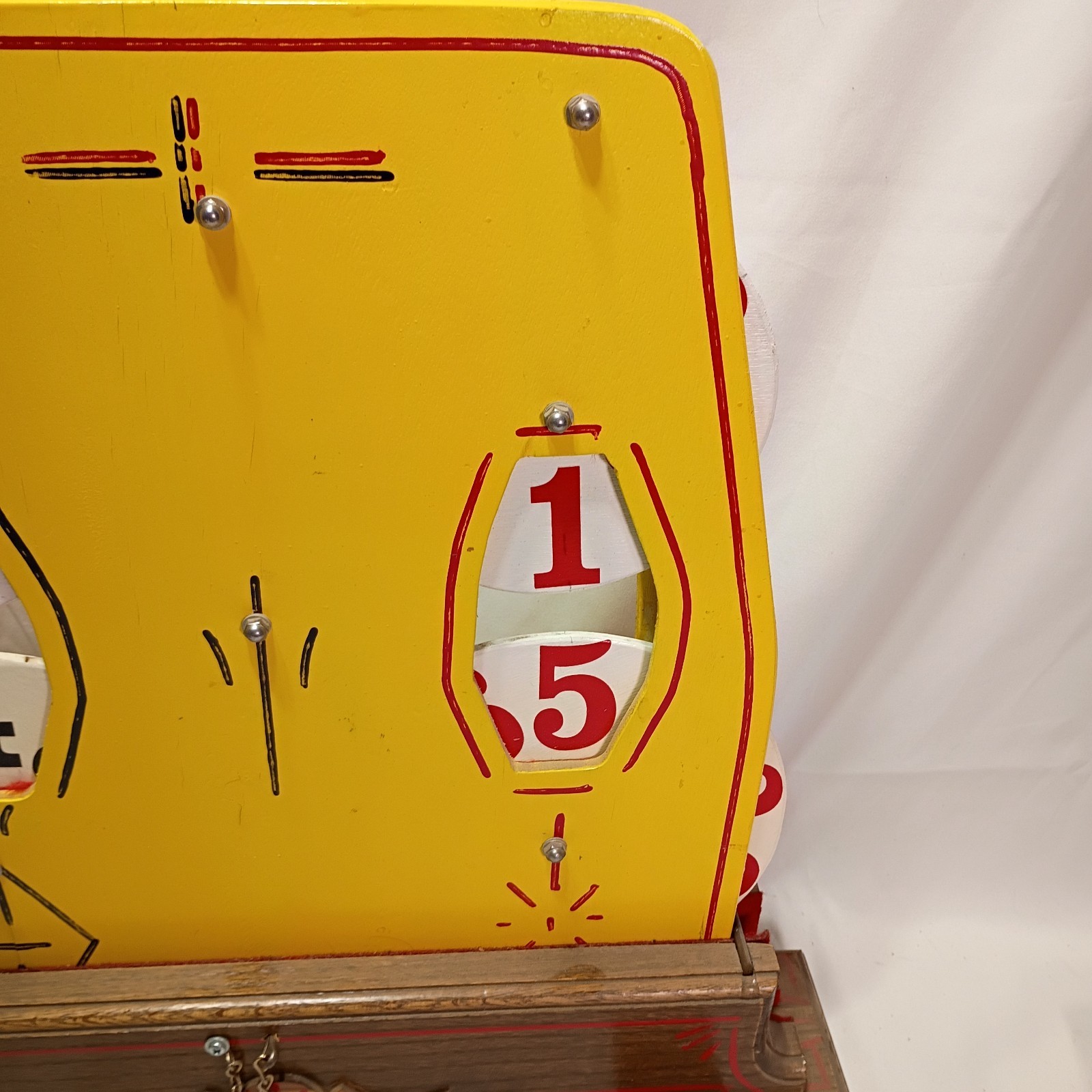 Folk Art Wooden Scoreboard Hand-Painted Carnival Game Counter Vintage Game Room