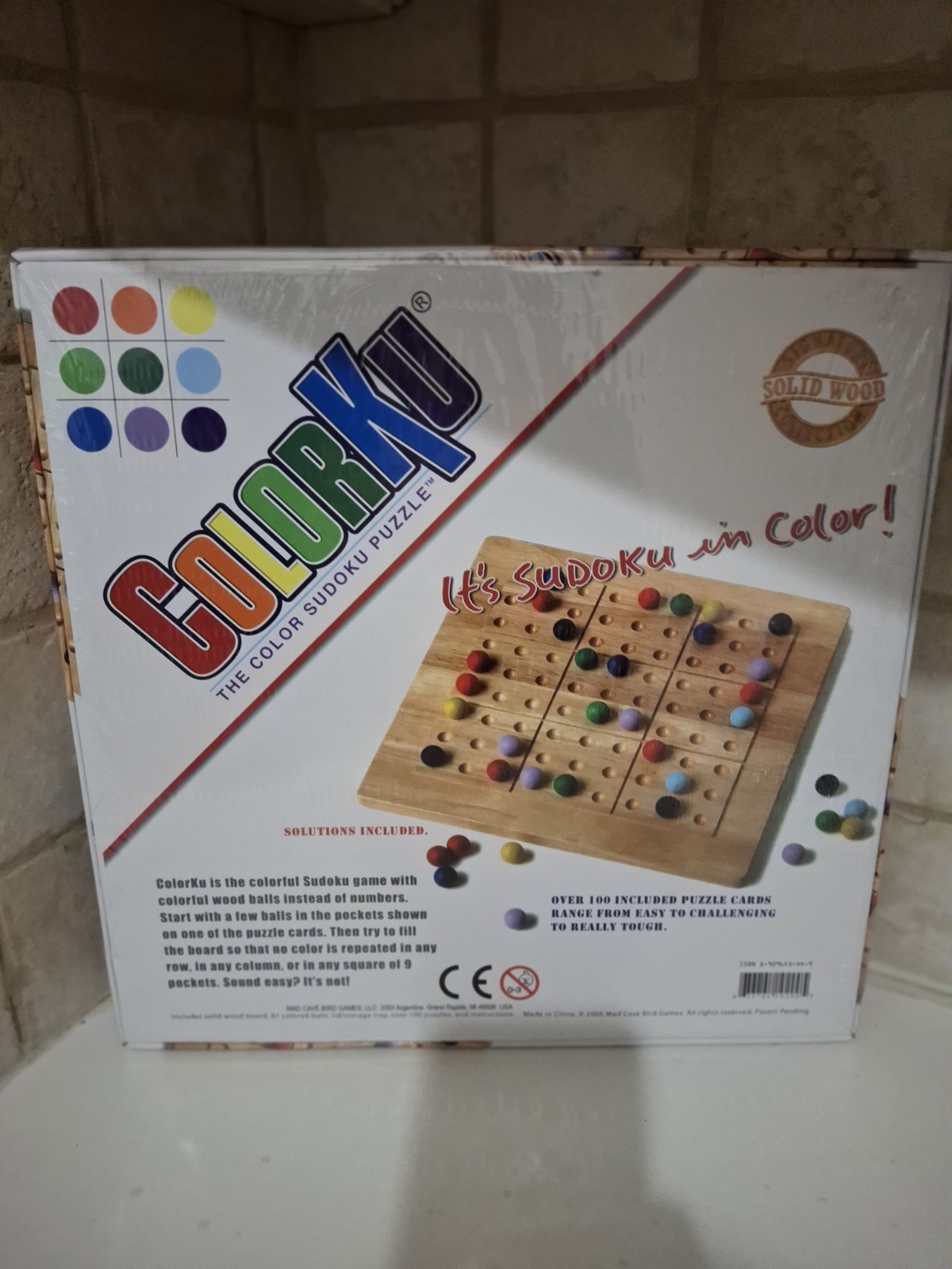 Colorku Wooden Sudoku Color Puzzle Game Multicolor Balls Mad Cave Birds 2006