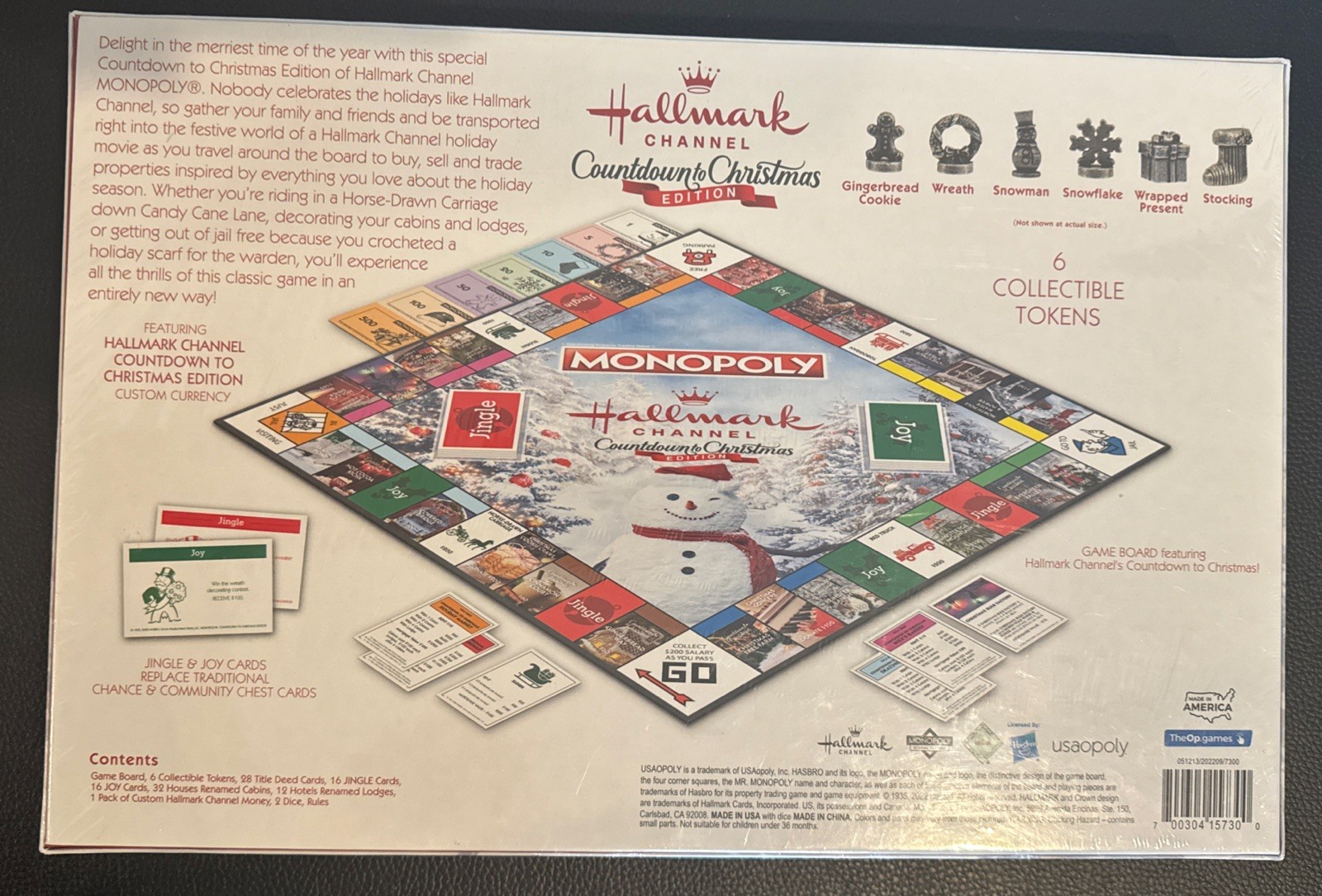 The Op Games Monopoly Hallmark Countdown to Christmas Board Game Tokens 2022